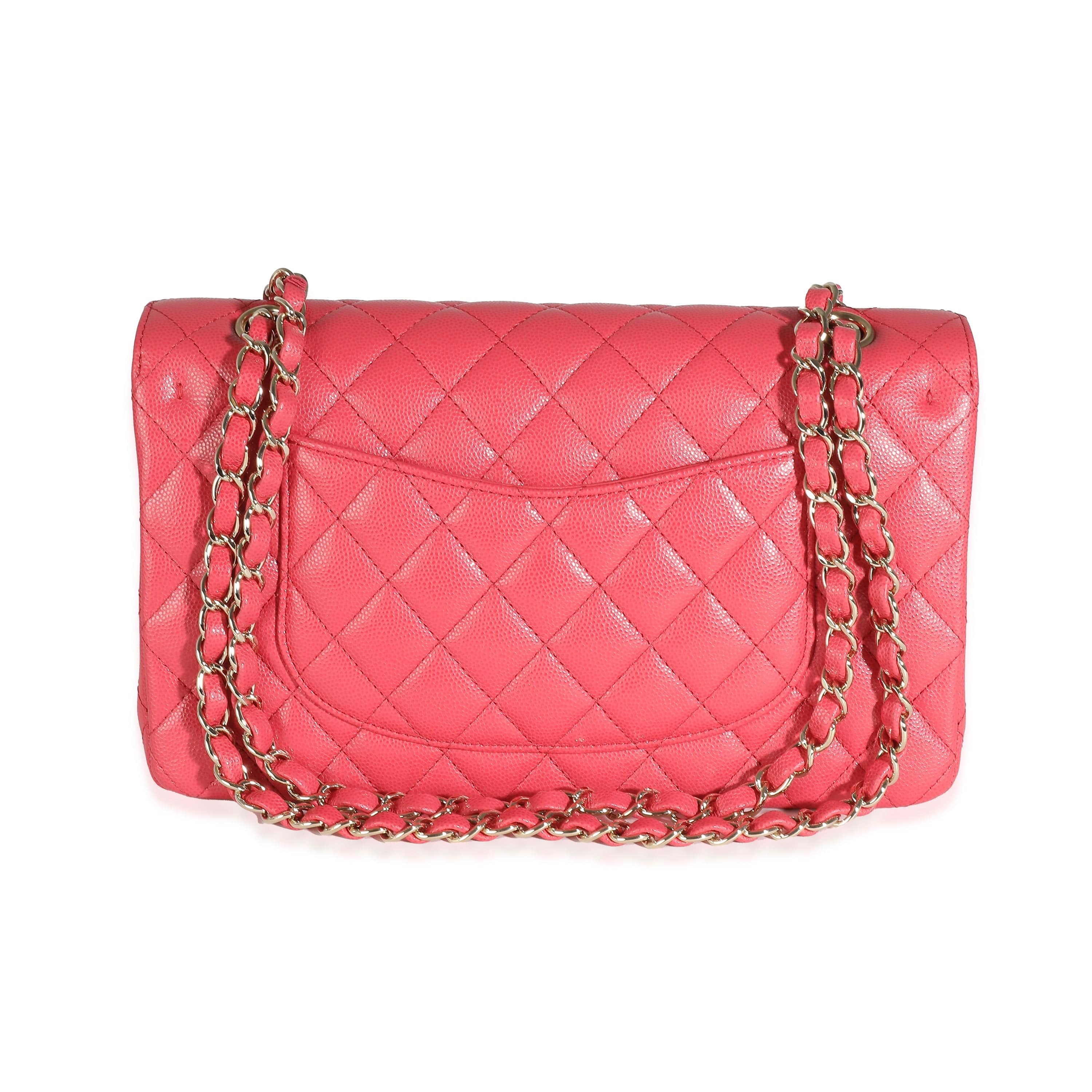 Chanel Chanel Dark Pink Quilted Caviar Medium Classic Double Flap Bag