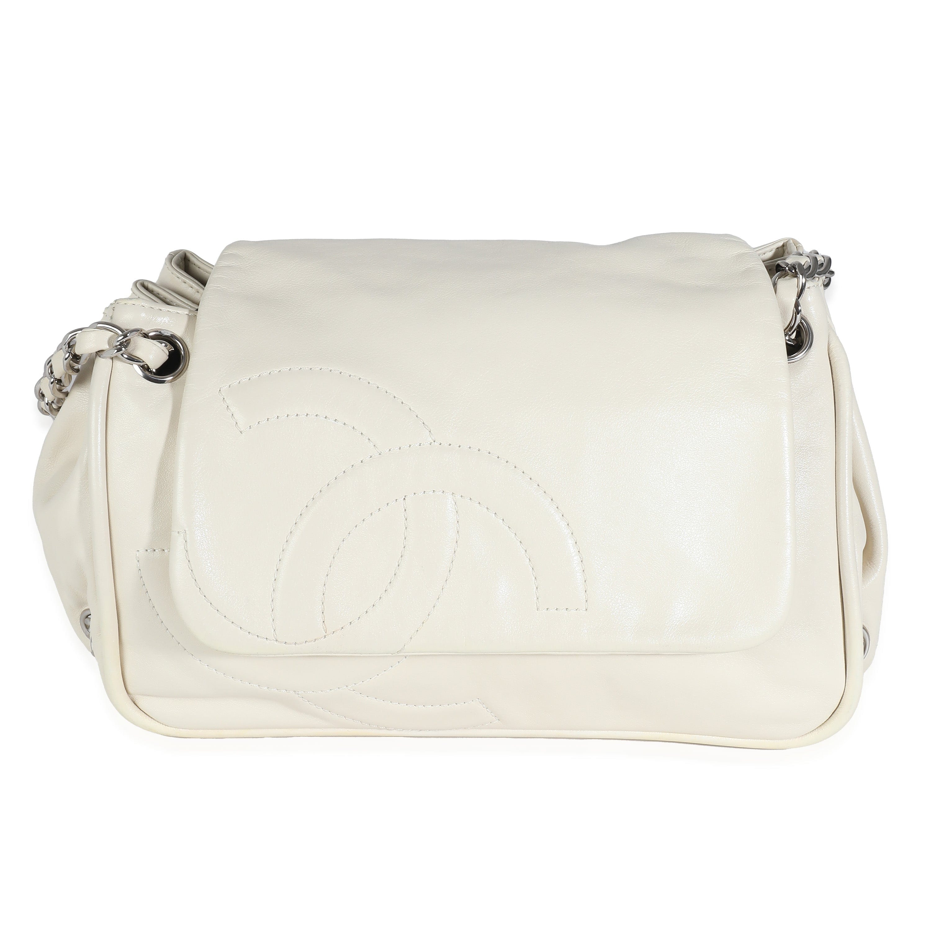 Chanel Chanel Ivory Lambskin CC Accordion Flap Bag