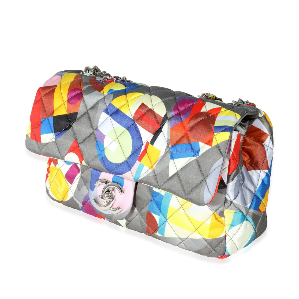 Chanel Multicolor Printed Nylon Coco Color Medium Flap Bag