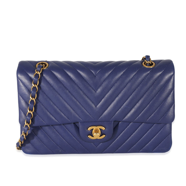 Chanel Navy Blue Quilted Denim Chain Through Jumbo Flap Bag Gold Hardware, 2005 (Very Good)-2006