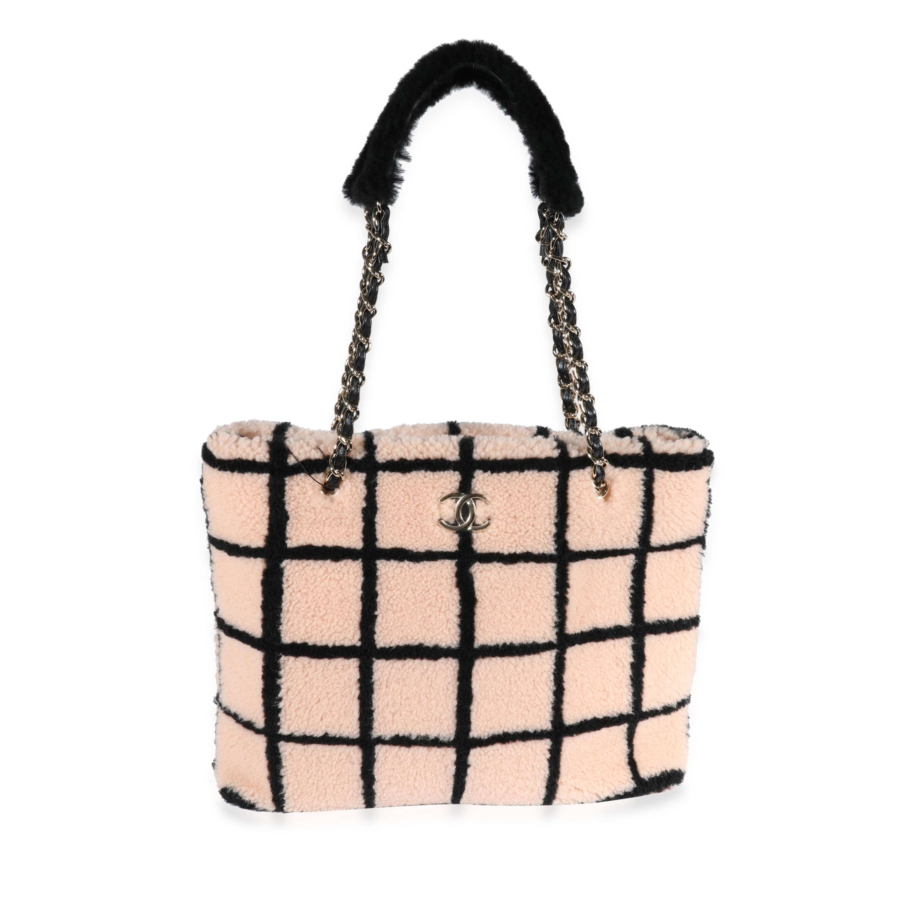 Chanel Chanel Peach & Black Shearling Shopping Tote