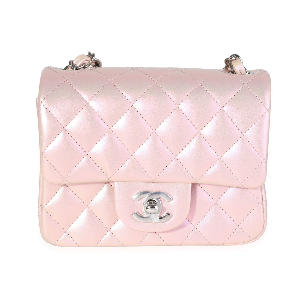 Chanel Pink Iridescent Quilted Calfskin Square Mini Classic Flap Bag –  LuxuryPromise