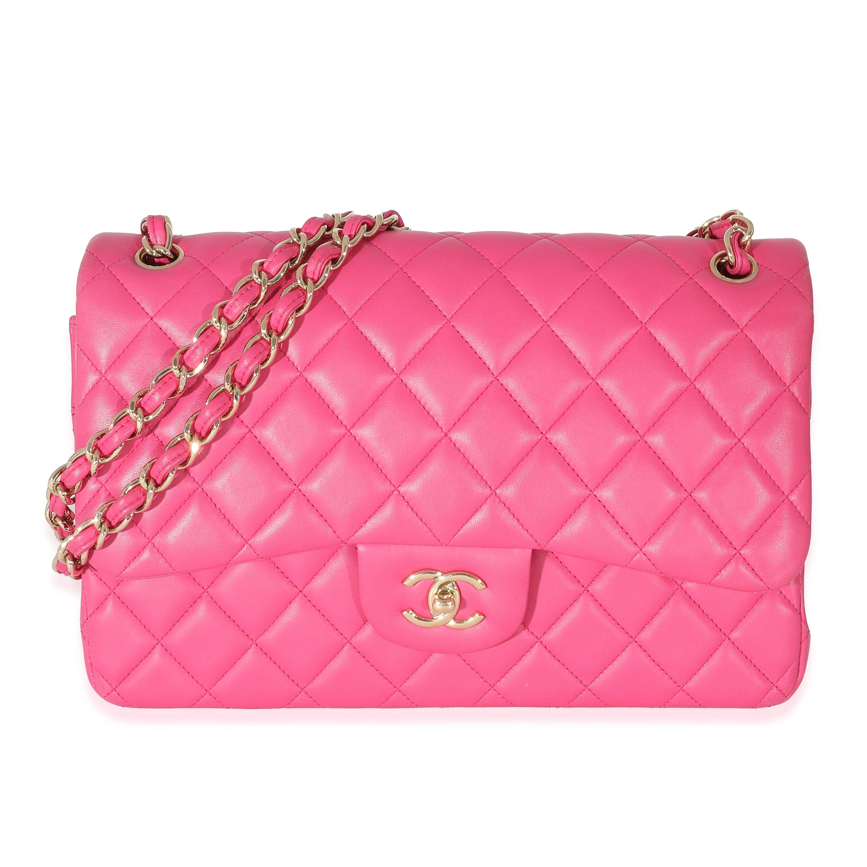 Chanel Pink Lambskin Jumbo Classic Double Flap Bag – LuxuryPromise