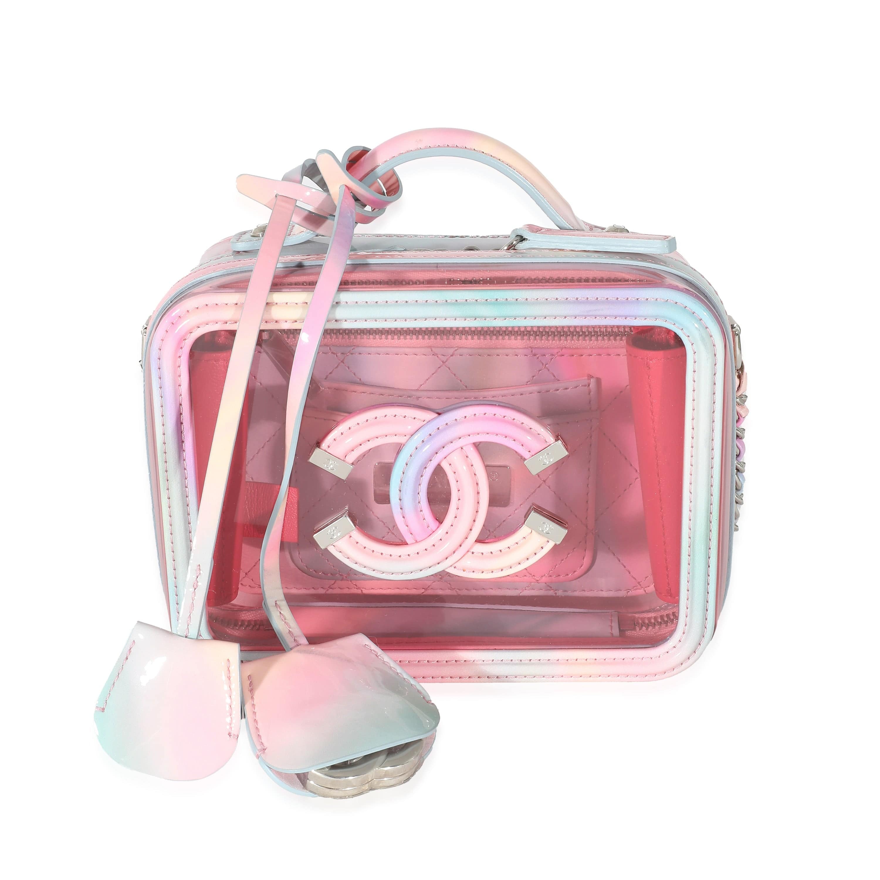 Chanel Chanel Pink PVC & Multicolor Patent Leather CC Vanity Case