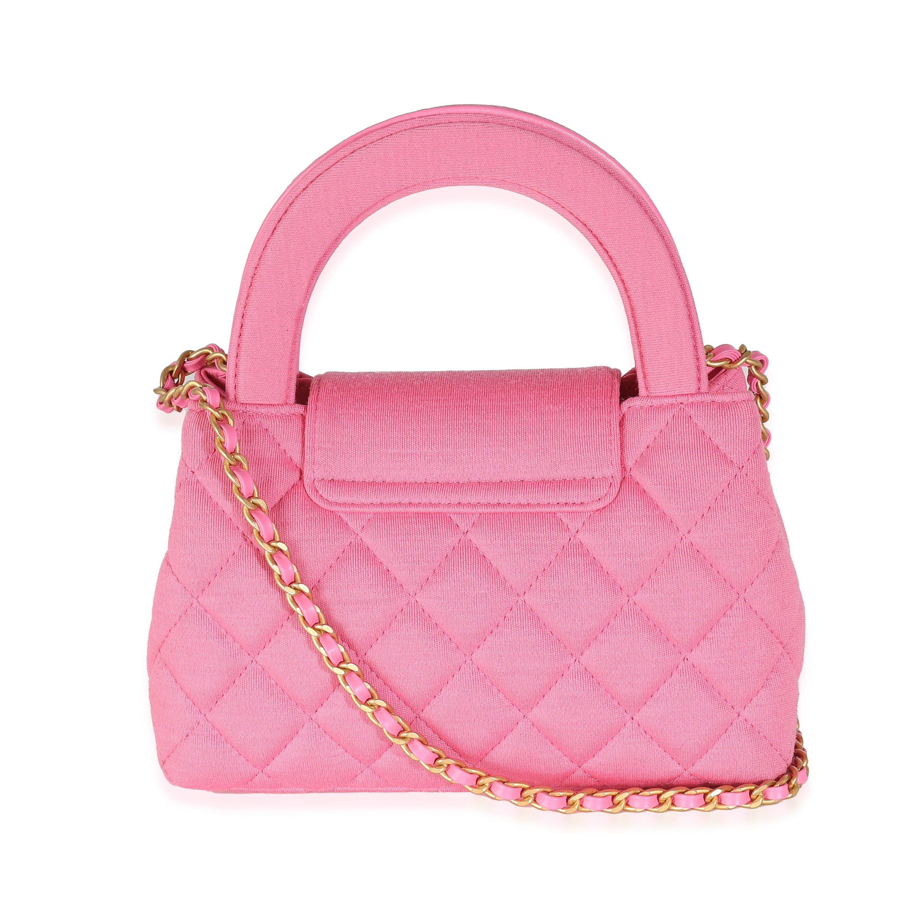 Chanel Chanel Pink Quilted Jersey Nano Kelly Shopper