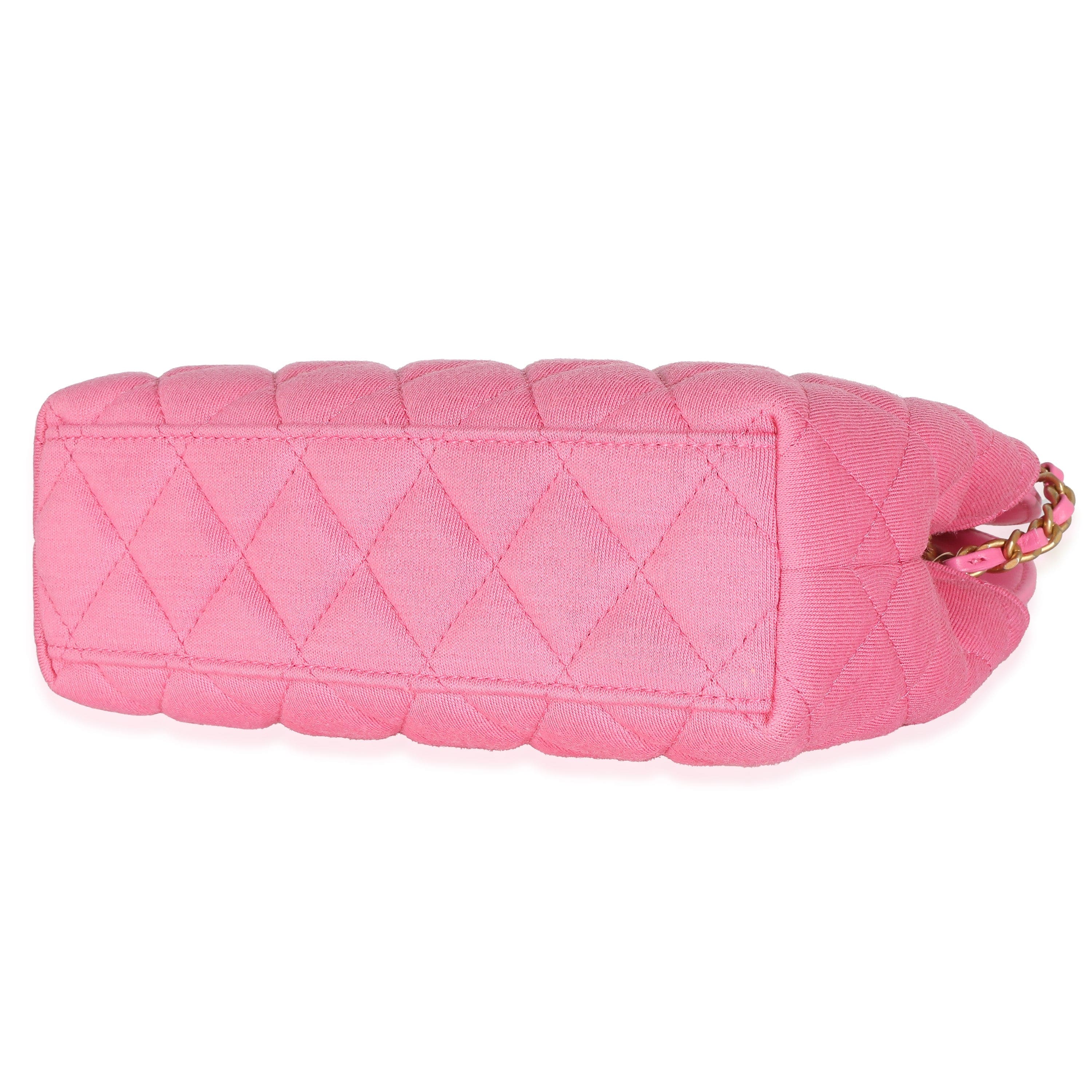 Chanel Chanel Pink Quilted Jersey Nano Kelly Shopper