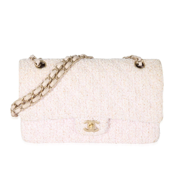 Chanel Chanel Pink Tweed Medium Classic Double Flap Bag