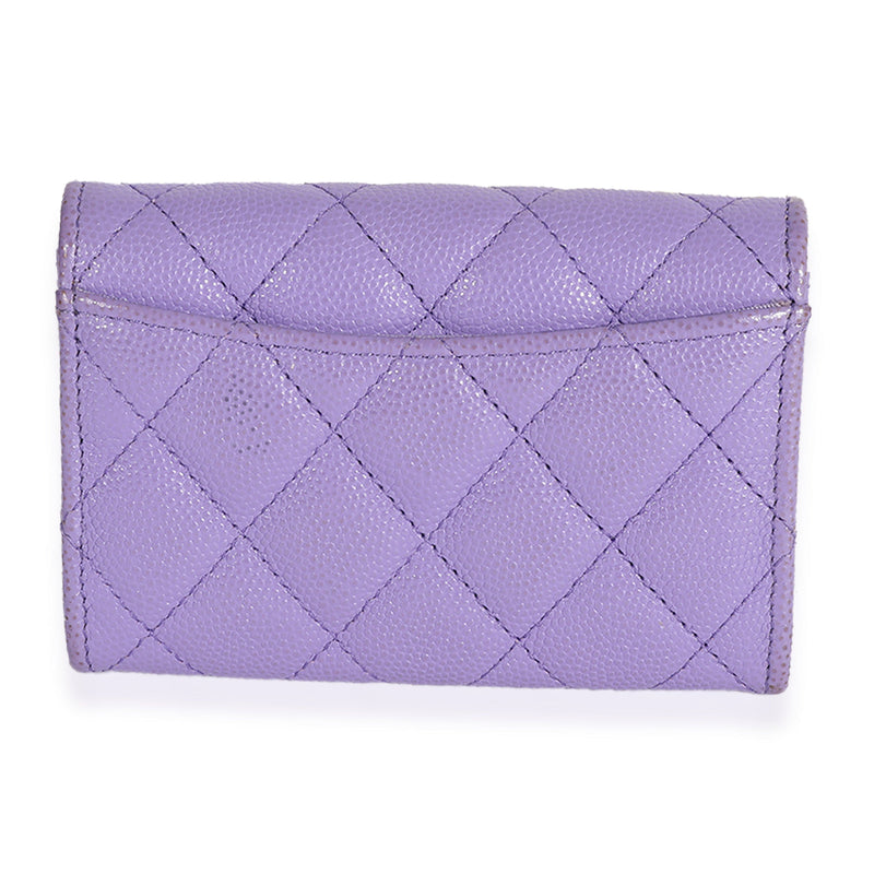 Chanel Purple Quilted Caviar Flap Card Holder Wallet – LuxuryPromise