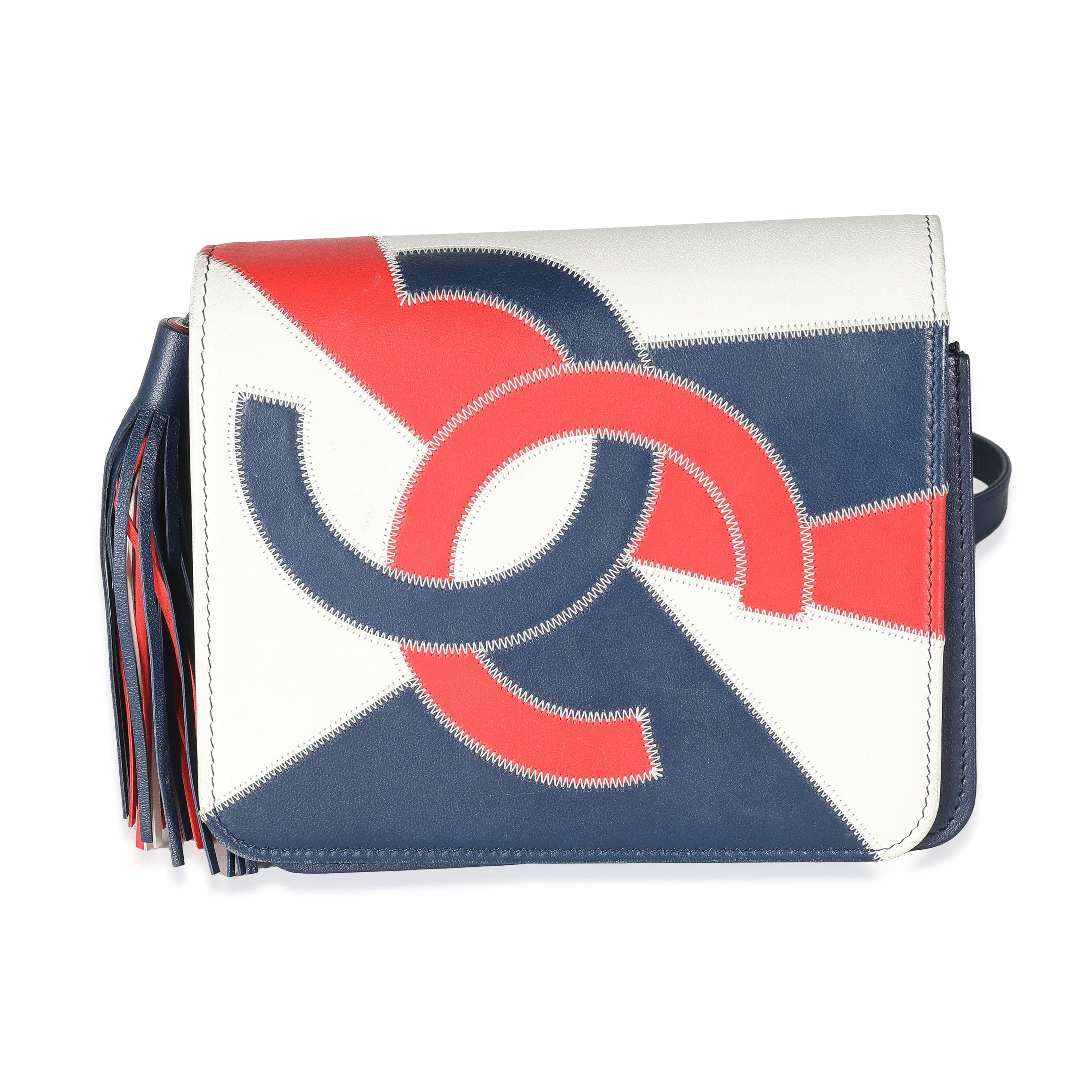 Chanel Chanel Red Blue White Lambskin Patchwork CC Flap Bag