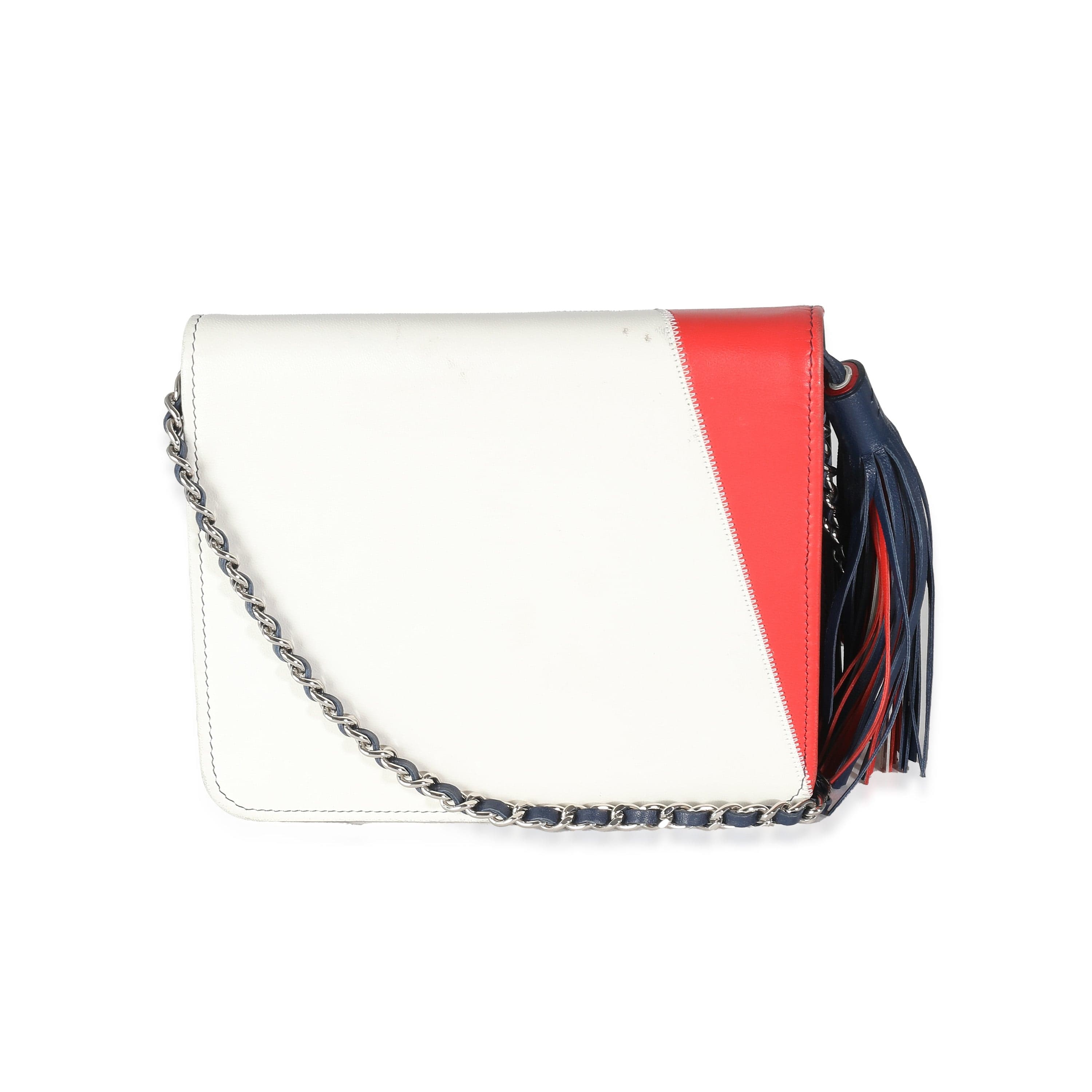 Chanel Chanel Red Blue White Lambskin Patchwork CC Flap Bag