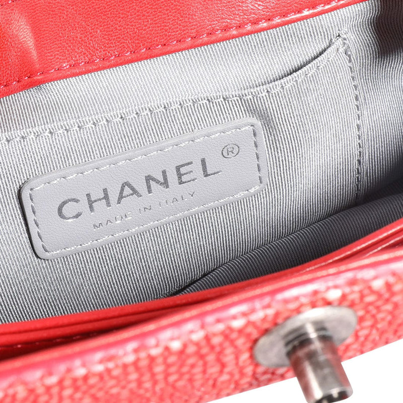 Chanel Silver Stingray Mini Boy Bag
