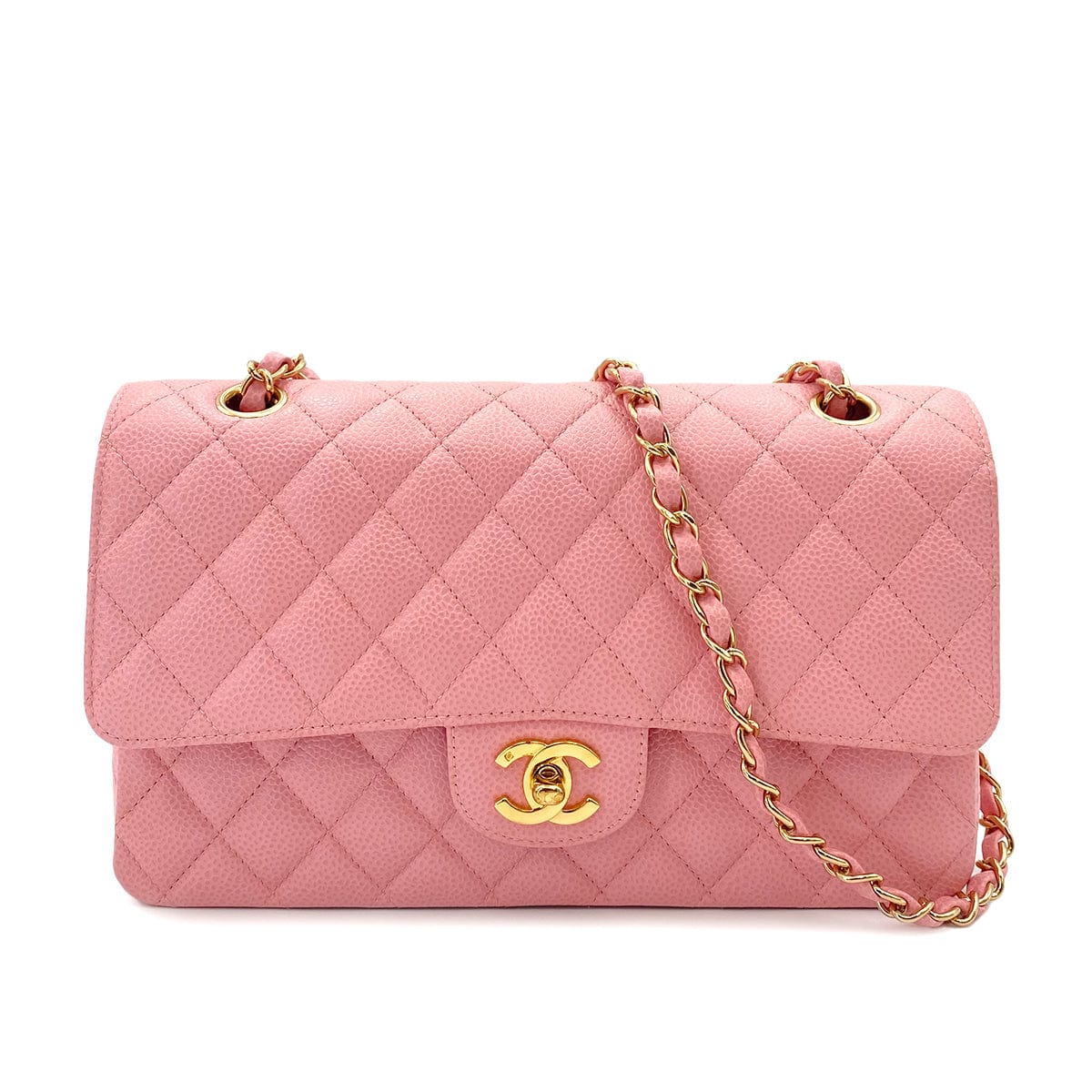 CHANEL Chanel Vintage Classic Flap Medium Pink Caviar GHW #9 90243301