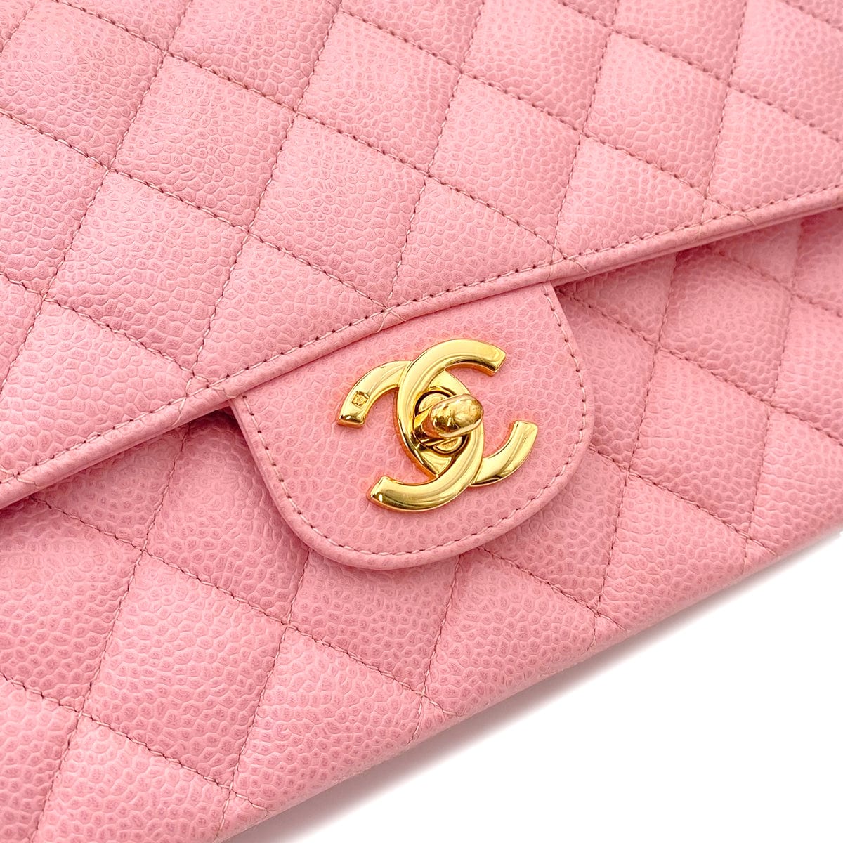 CHANEL Chanel Vintage Classic Flap Medium Pink Caviar GHW #9 90243301