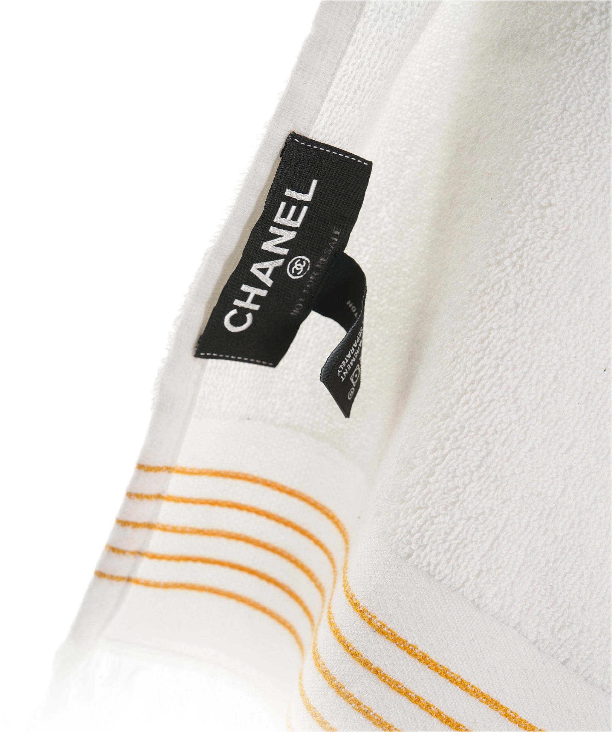 Chanel Chanel White Striped Edge Beach Towel AKL0038