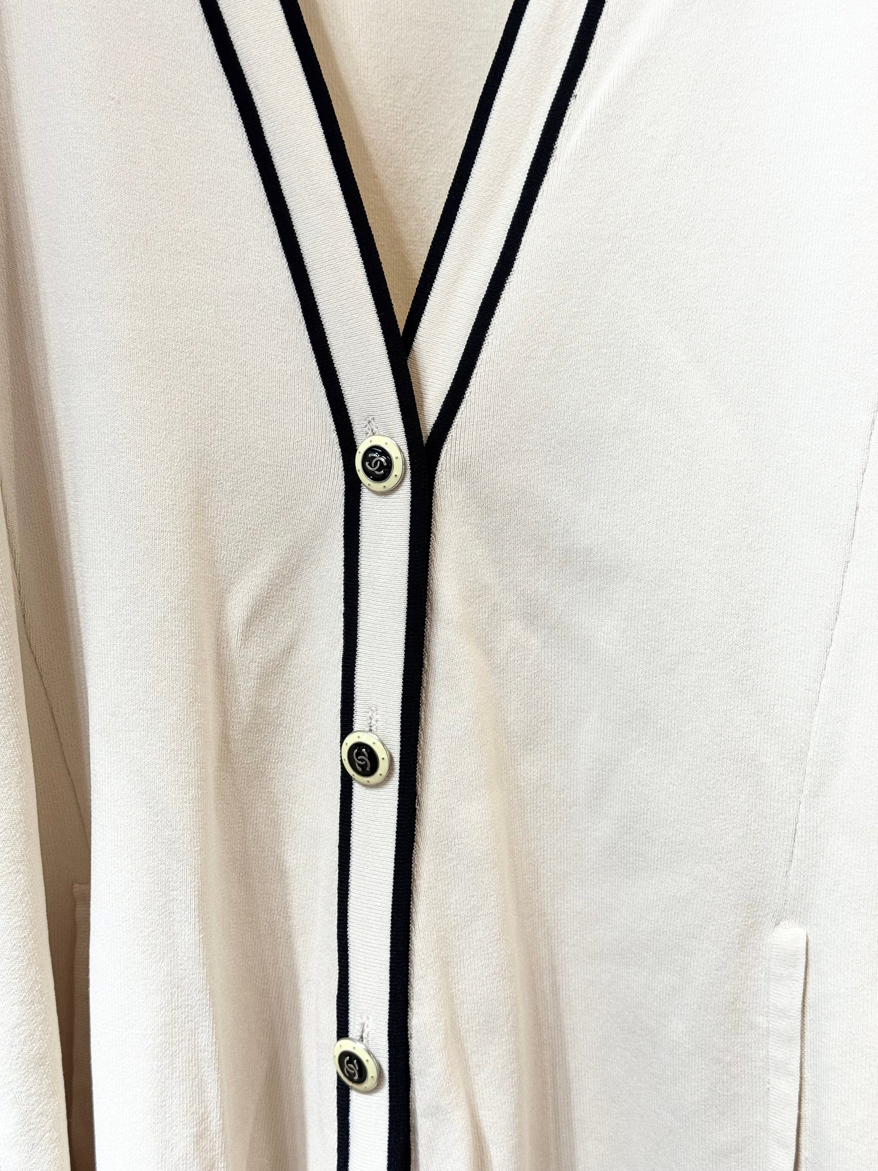 Chanel Chanel 2- Piece Cream Top and Cardigan Set Size 40
