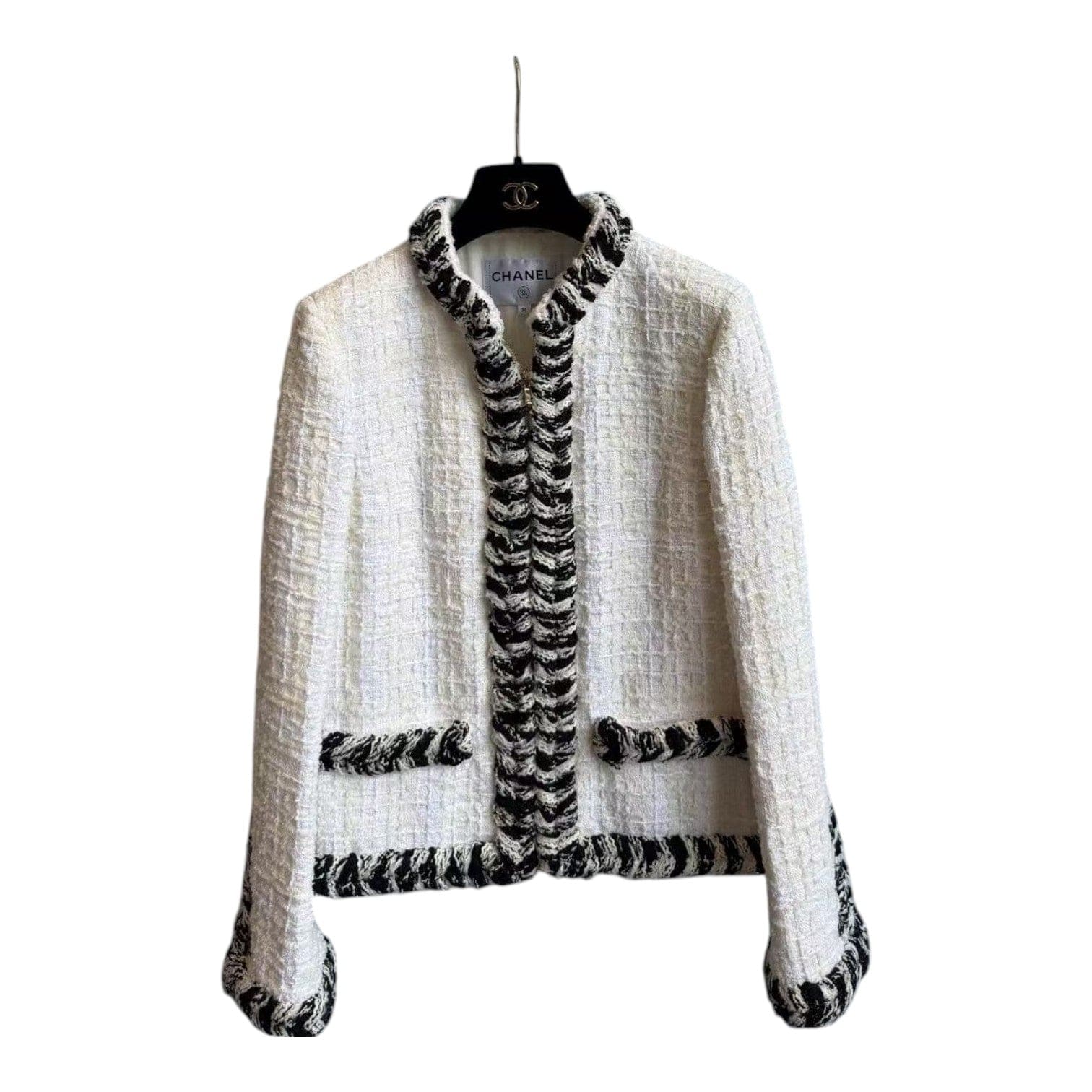 Chanel Chanel 20B White Tweed Jacket #36