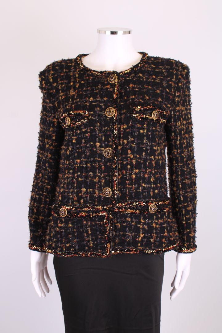Chanel Chanel Jacket Black Embellished 40