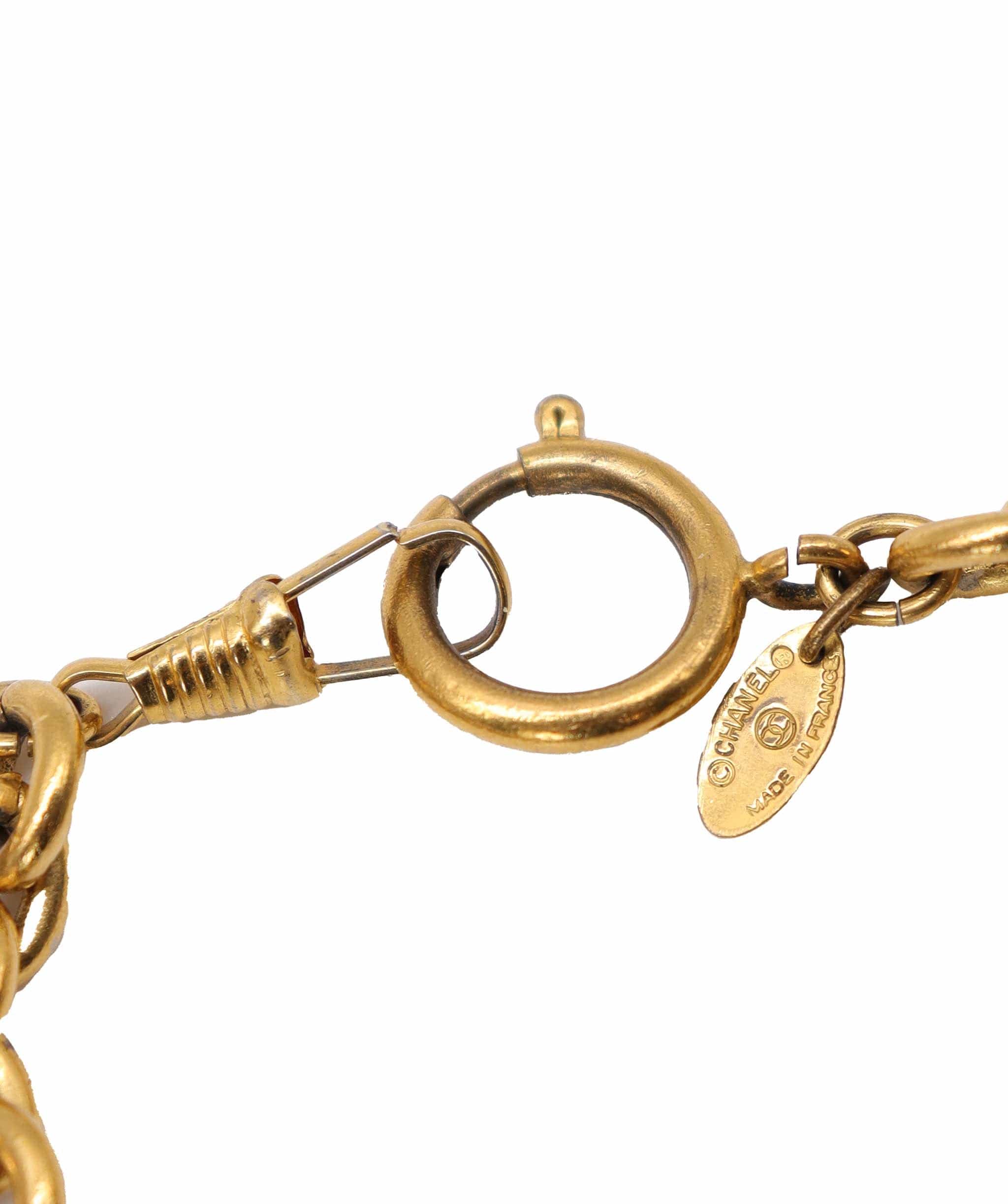 Chanel Chanel 24k Gold 1995 Floral CC Pendant Belt / Necklace AGC2881