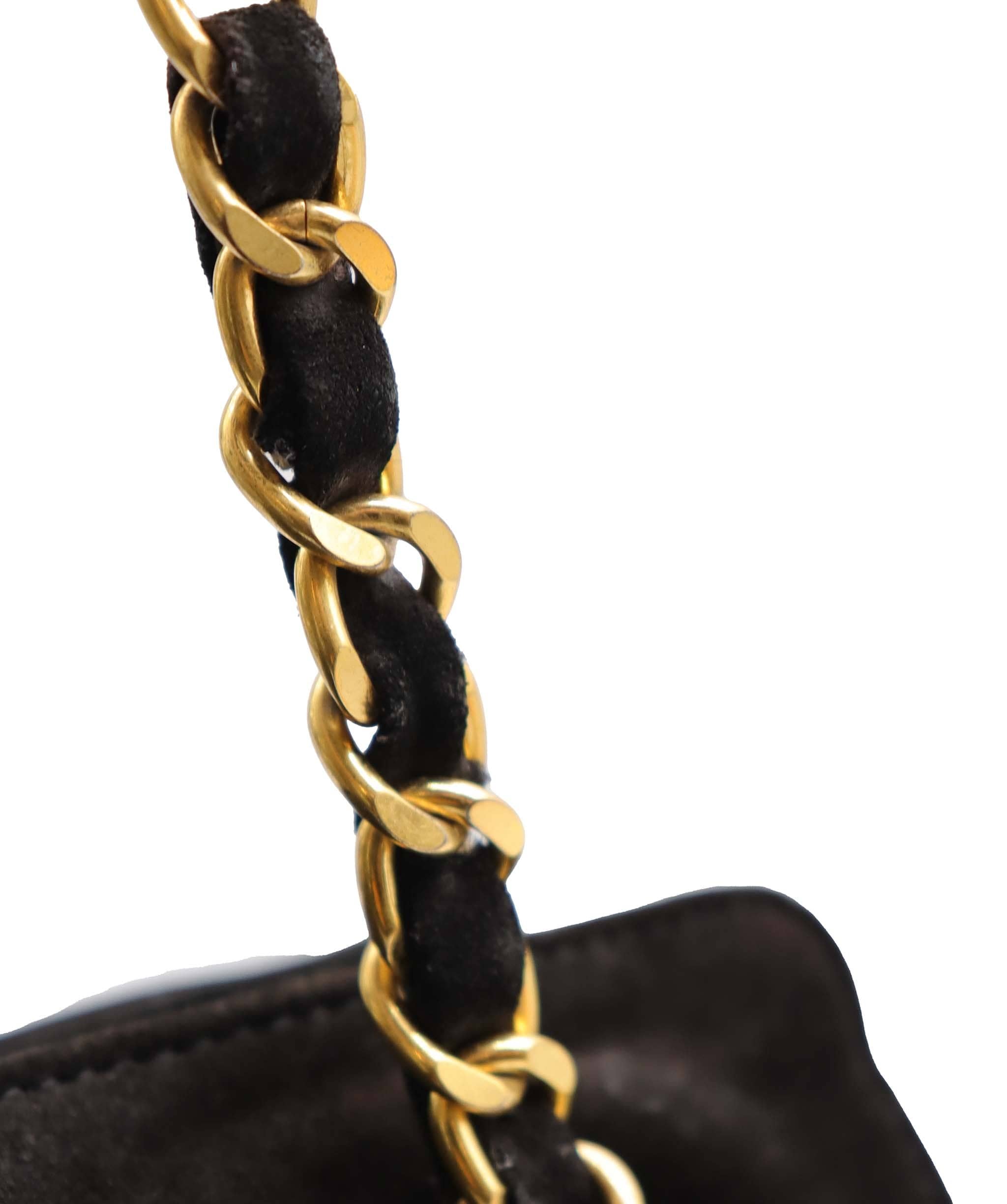 Chanel Chanel CC Suede Shoulder Bag Black DXBS6052