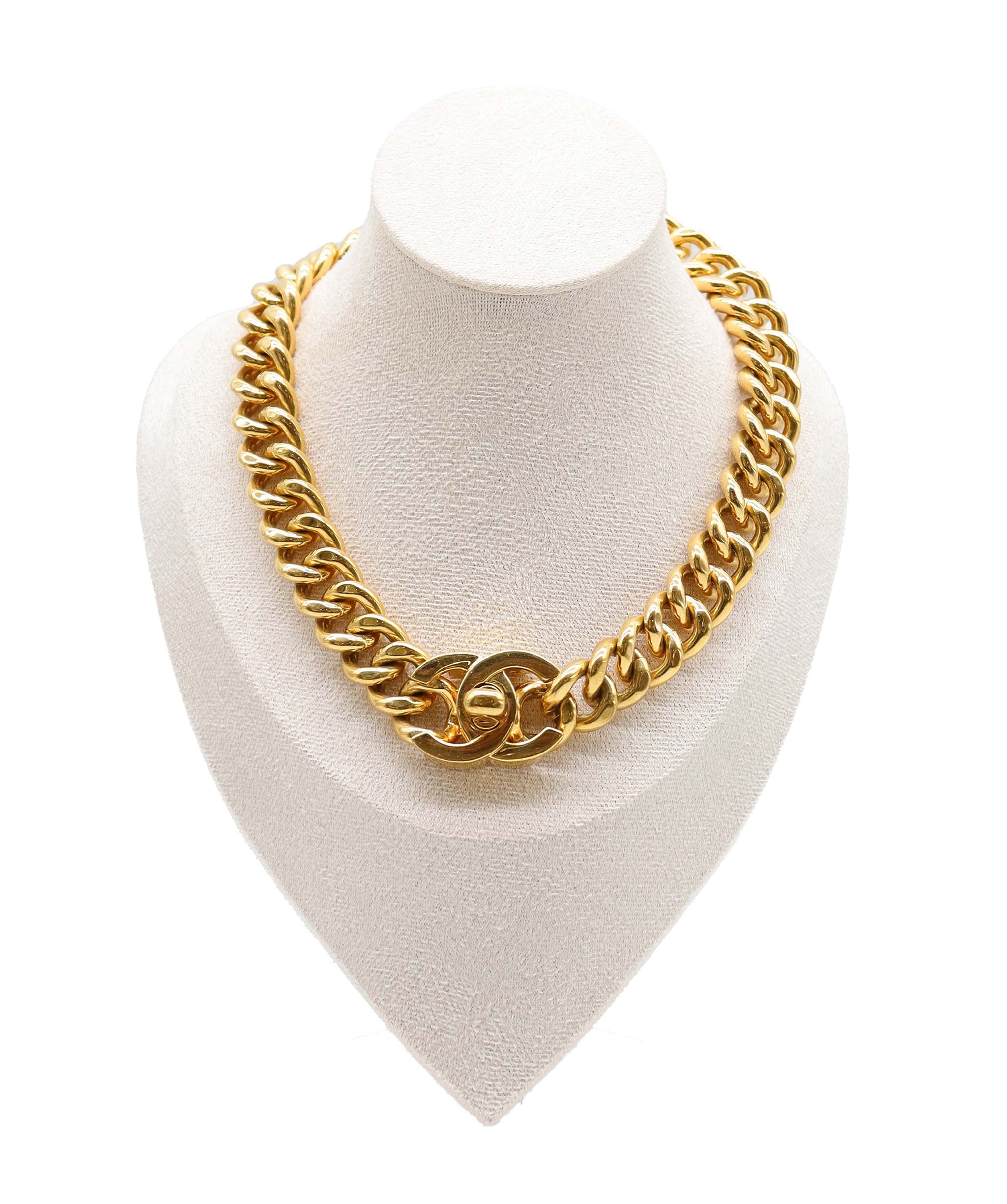 Chanel CHANEL Coco Mark Turnlock Necklace Gold 96A Vintage Accessories 90233303 DXBS0607