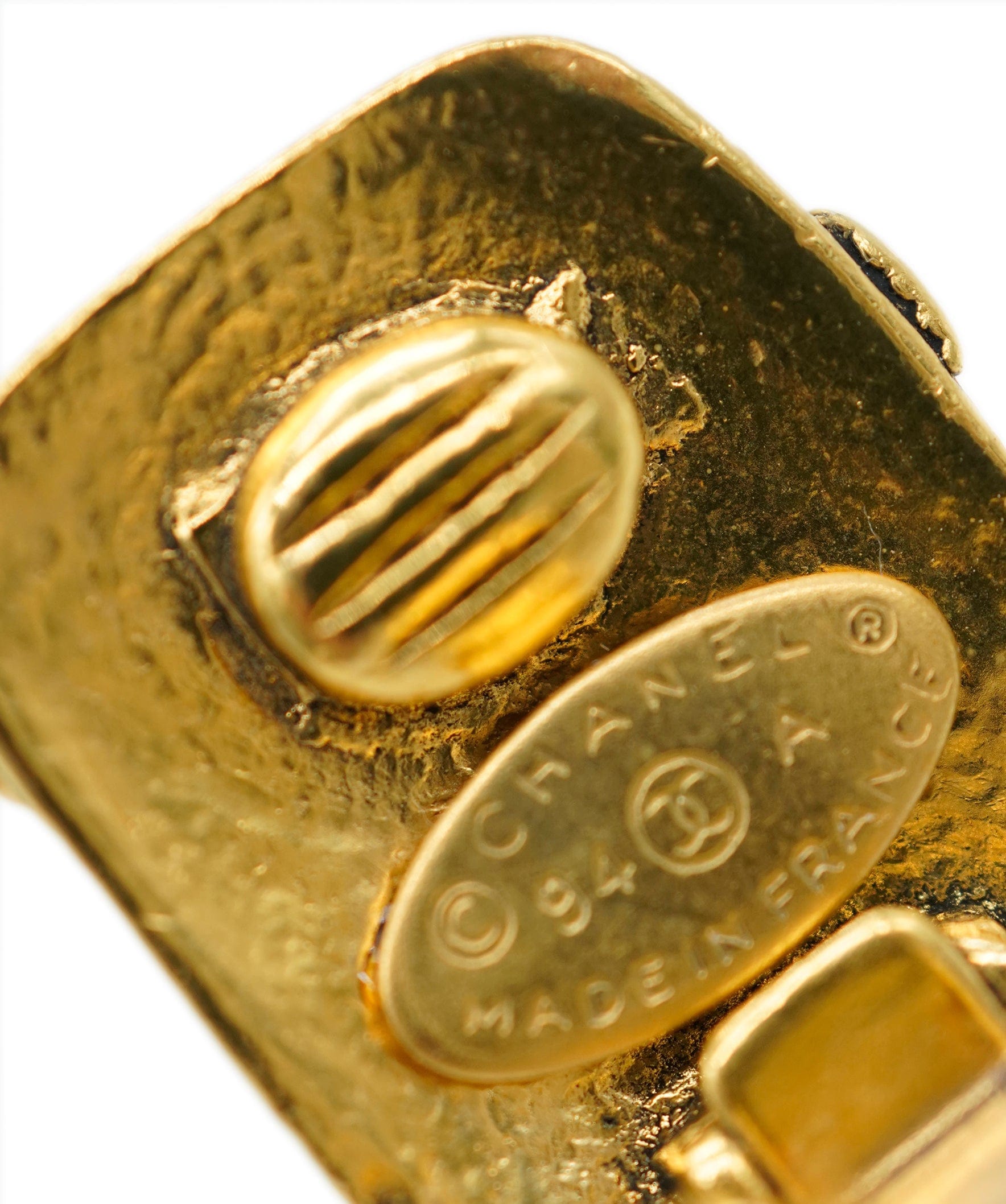 Chanel CHANEL EARRINGS SQUARE GOLD ACCESSORY 90271776	DBXS3625