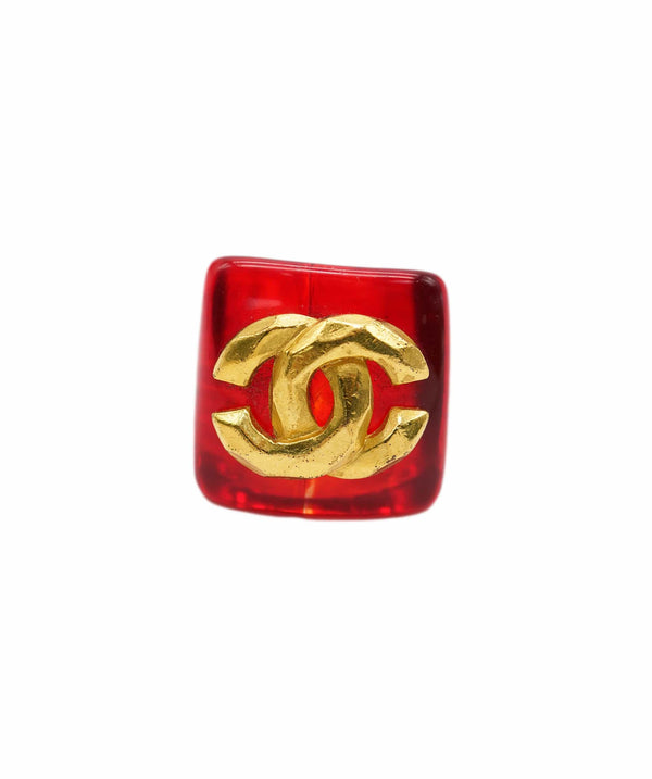 Chanel CHANEL RED RESIN WITH CC RING UKL1404