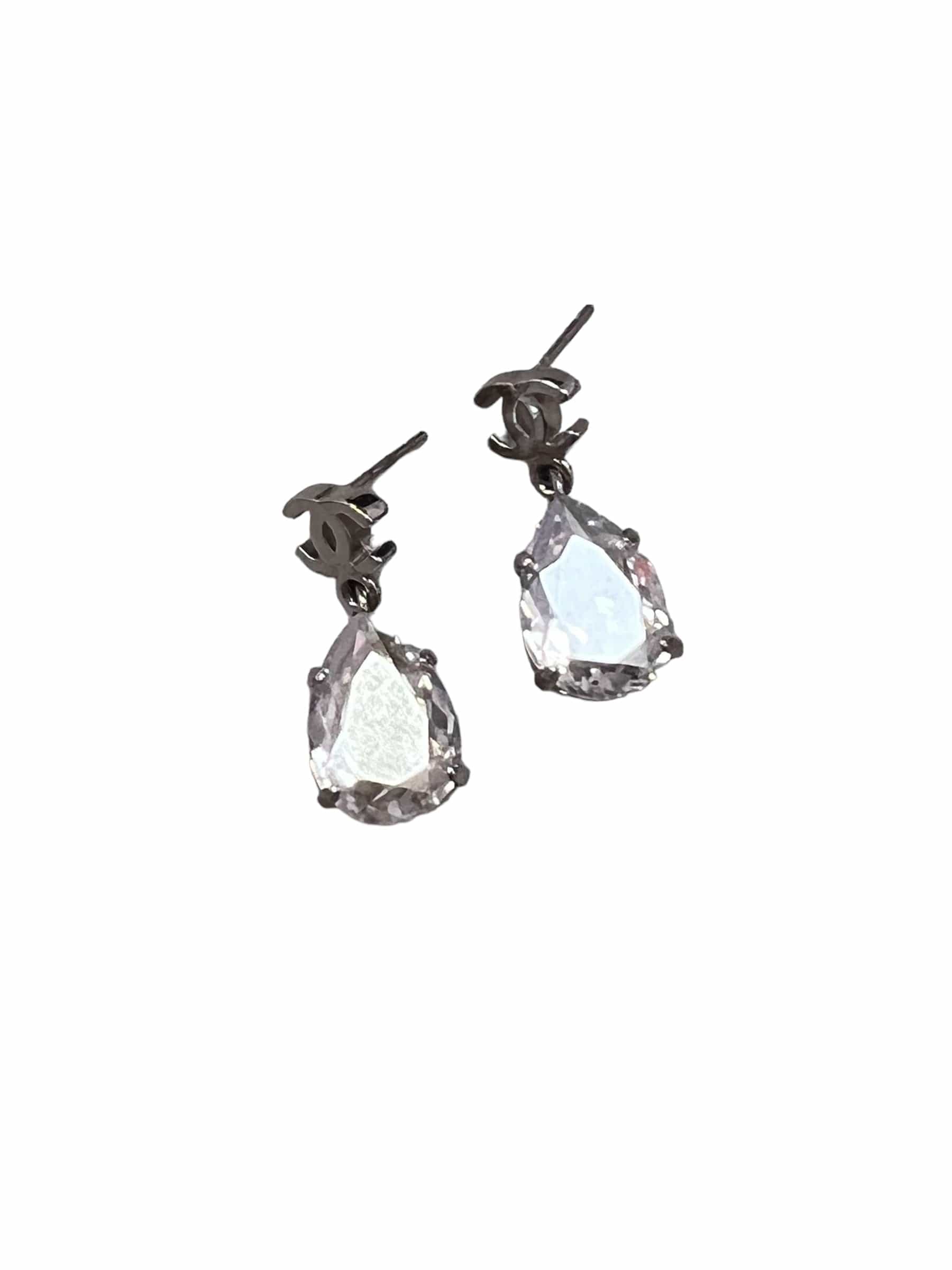 Chanel Chanel Teardrop Crystal Earrings SHW SYC1186