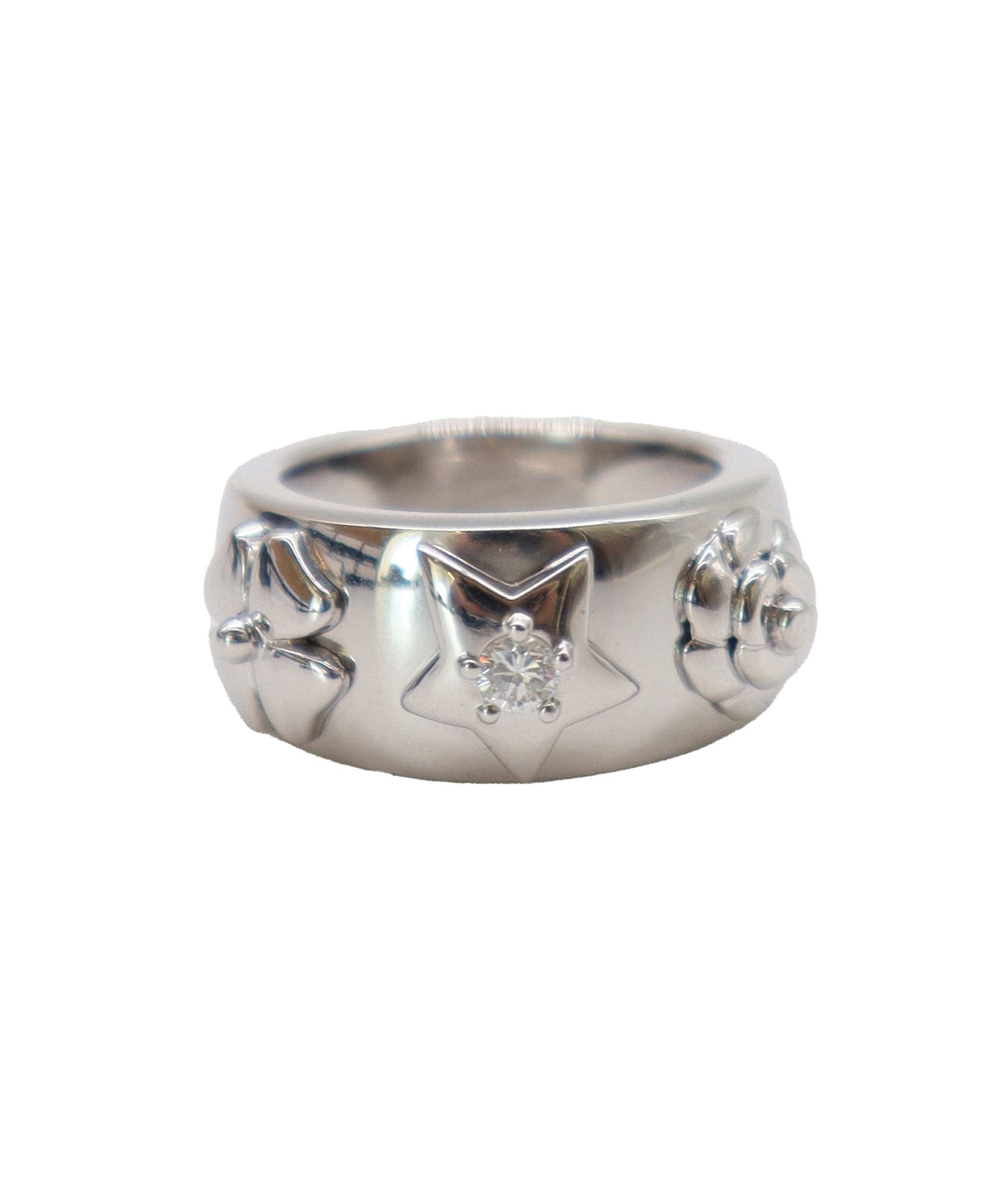 Chanel CHANEL Three Symbols Ring Size 11 Diamond K18 WG White Gold 750 Ring Three Symbols Ring Chanel  DXBS4058