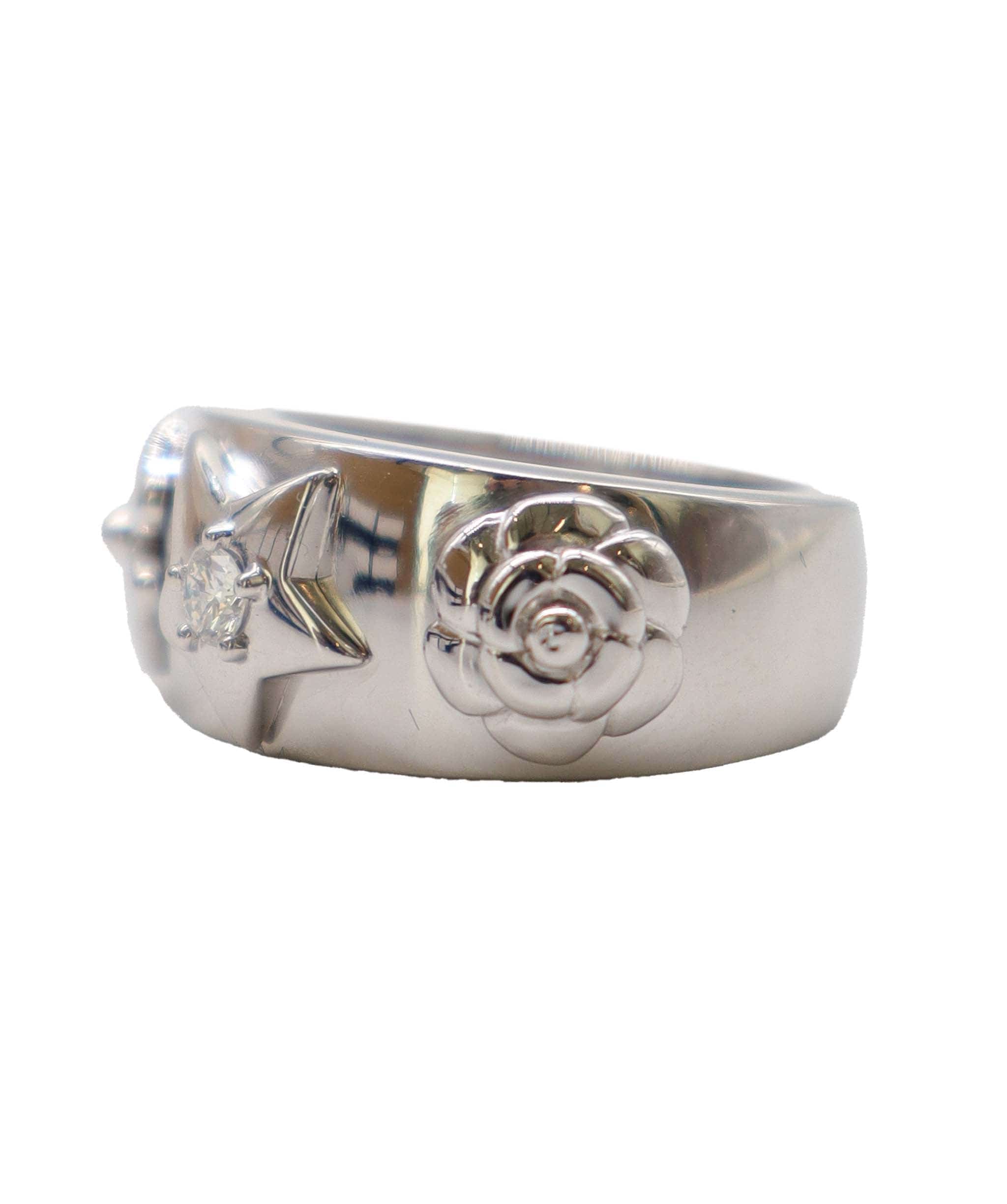 Chanel CHANEL Three Symbols Ring Size 11 Diamond K18 WG White Gold 750 Ring Three Symbols Ring Chanel  DXBS4058