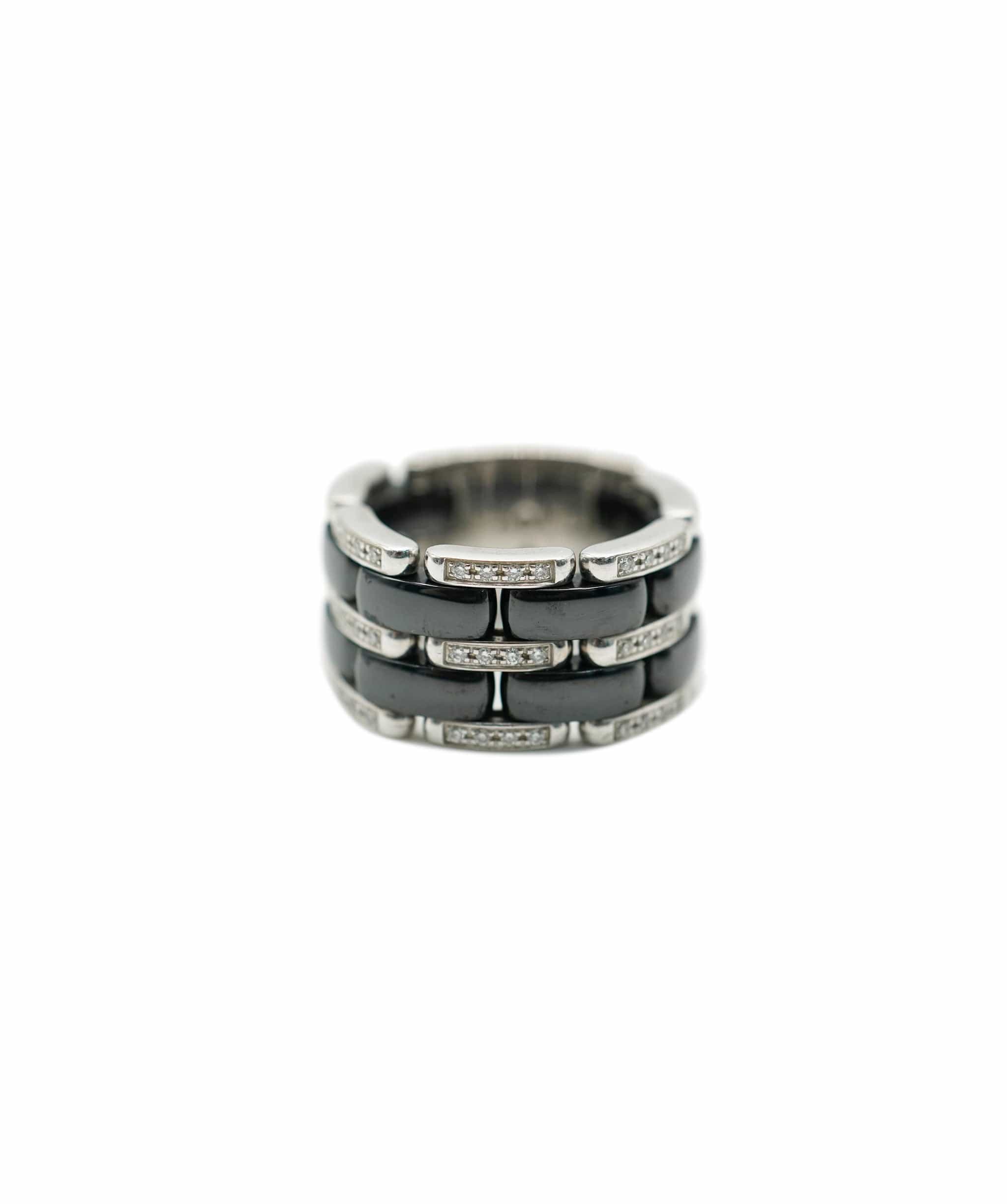 Chanel Chanel Ultra White Gold, Black Ceramic & Diamond Ring With ABC0659