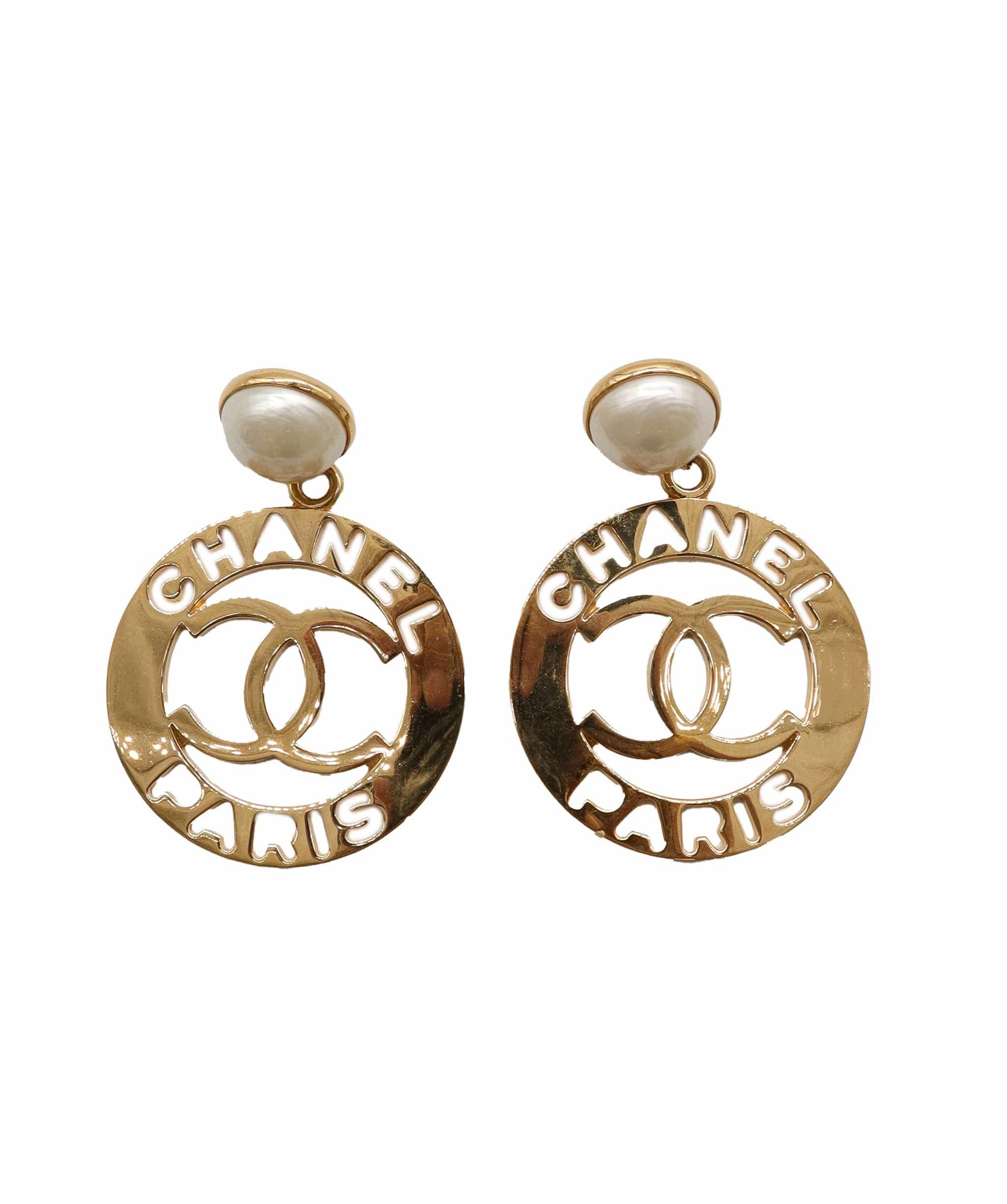 Chanel CHANEL VINTAGE EARRINGS PEARL MOTIF COCO GOLD - DXBS1289