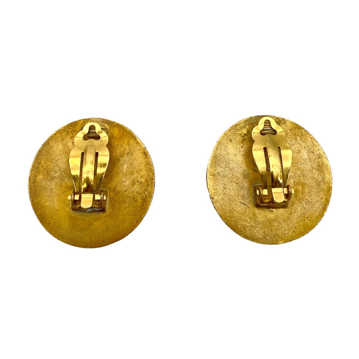 Chanel CHANEL VINTAGE EARRINGS ROUND COCOMARK BLACK ACCESSORY 94P DXBS4474