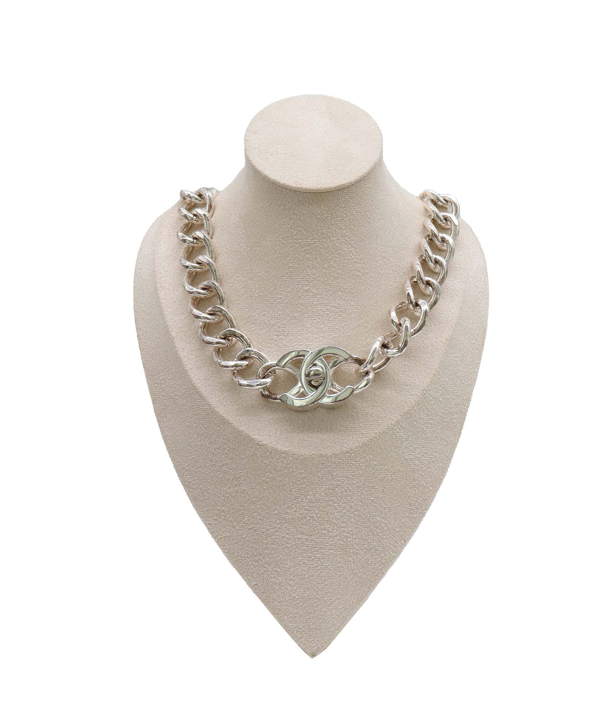 Chanel Silver Chanel Turnlock Choker DXBK0162