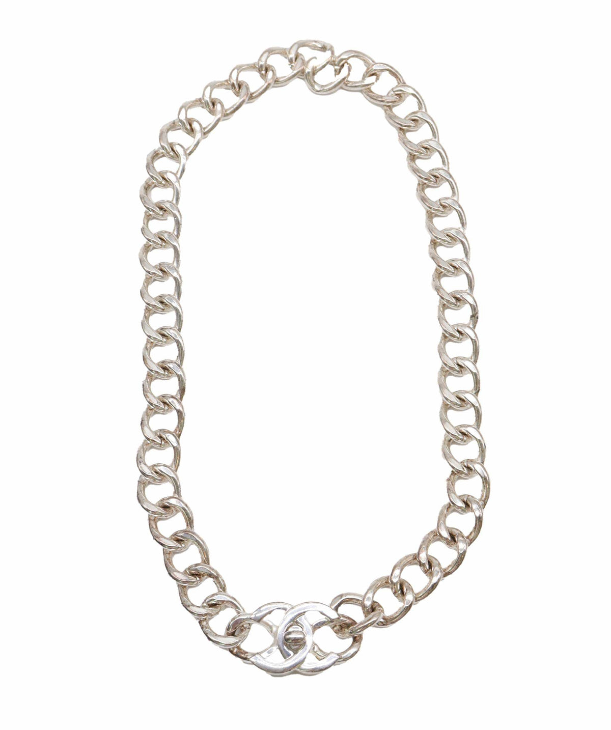 Chanel Silver Chanel Turnlock Choker DXBK0162