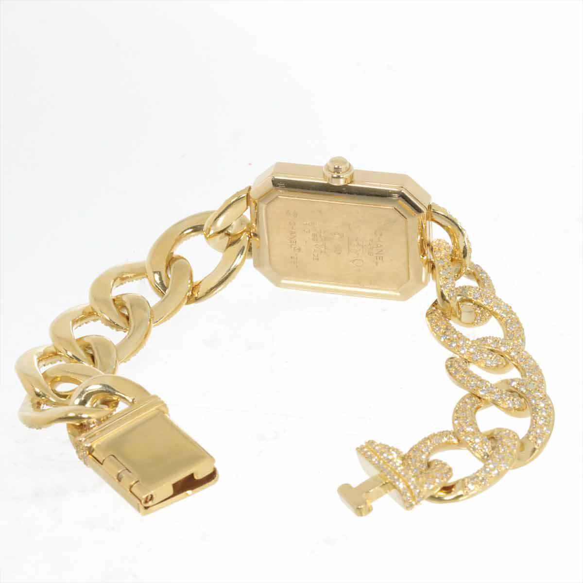 CHANEL CHANEL Premiere L H0114 Bezel Diamond 750 YG Quartz Black Dial Ladies 90257505