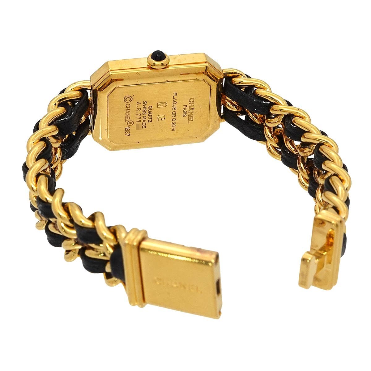 CHANEL CHANEL Premiere Size M H0001 Vintage Quartz Black Dial Ladies Watch 90310489