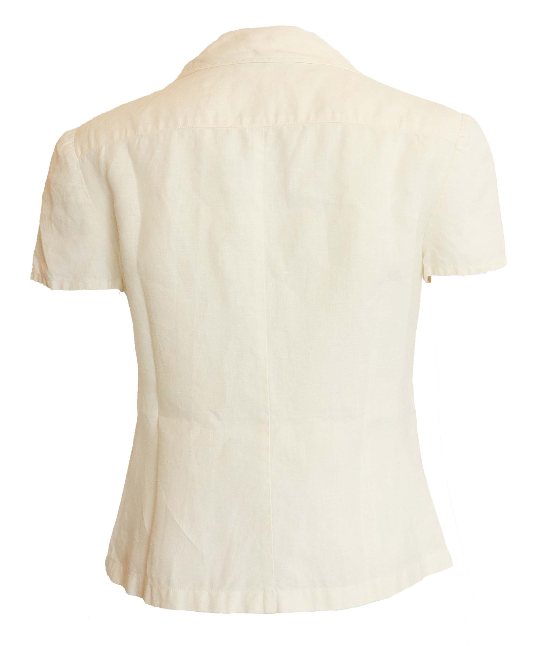 Chanel Logo Cropped Shirt White Gold Chanel Logo Cropped Shirt White Gold