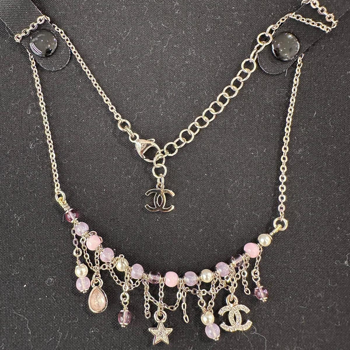 Chanel Chanel Pink Pearls Charms Necklace