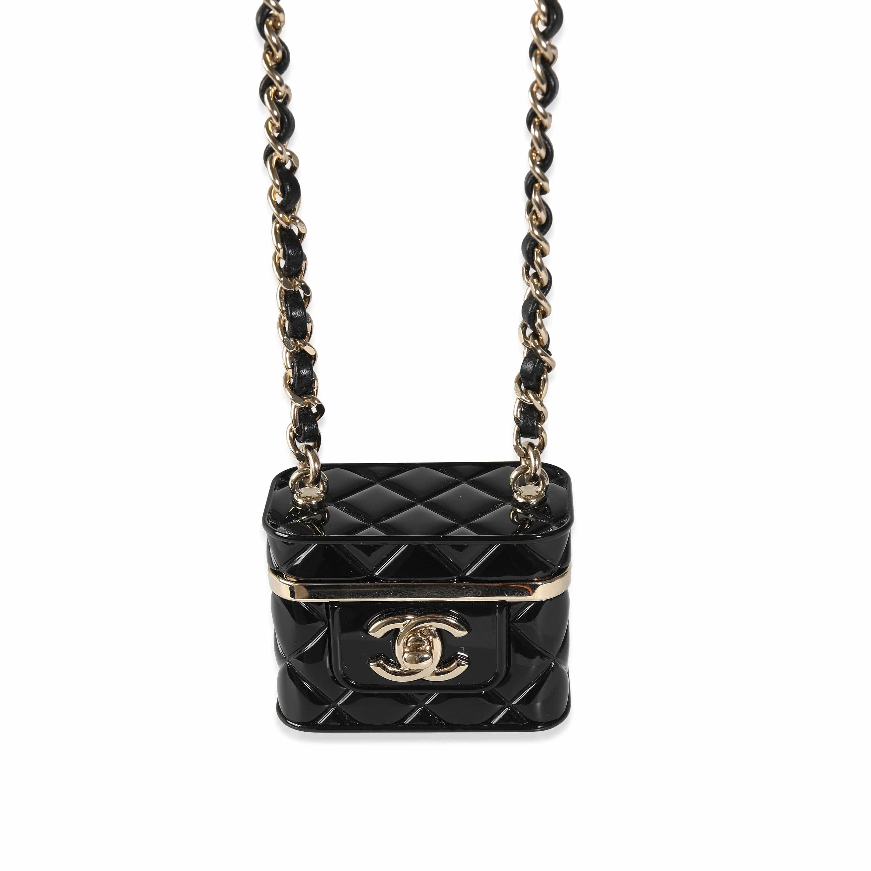 Chanel Chanel B 22 K Mini Vanity Case Pendant in Gold Toned Base Metal