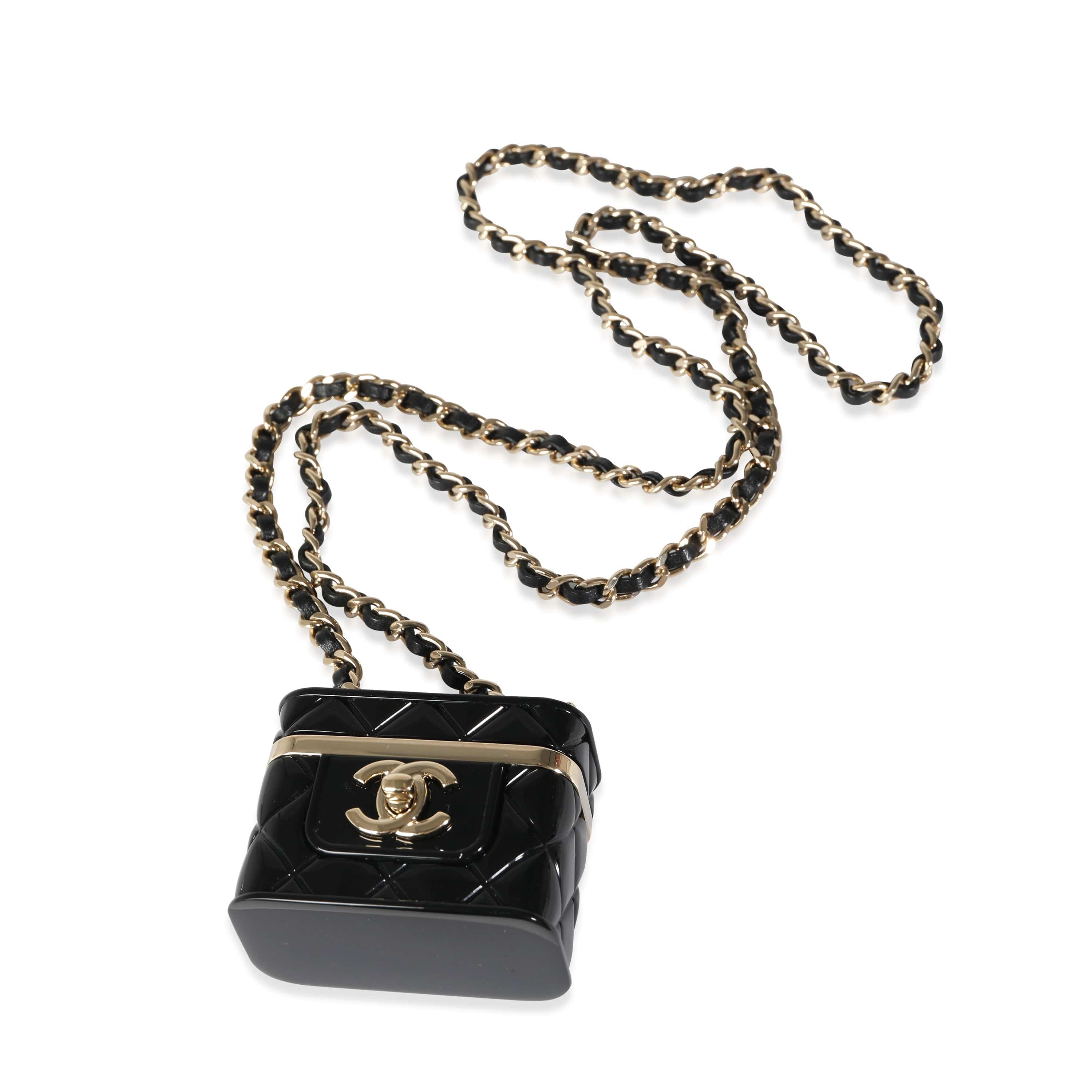 Chanel Chanel B 22 K Mini Vanity Case Pendant in Gold Toned Base Metal