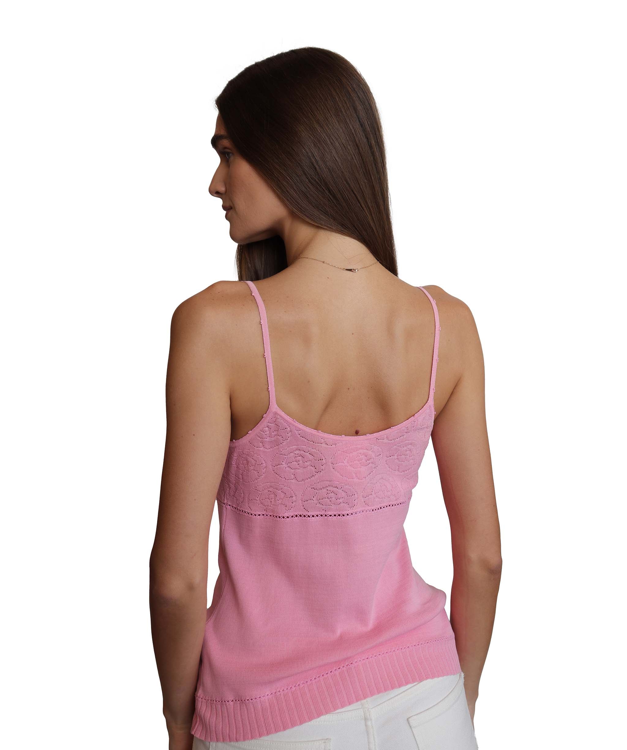 Chanel Chanel Camellia Knit Camisole Pink DXBS1897