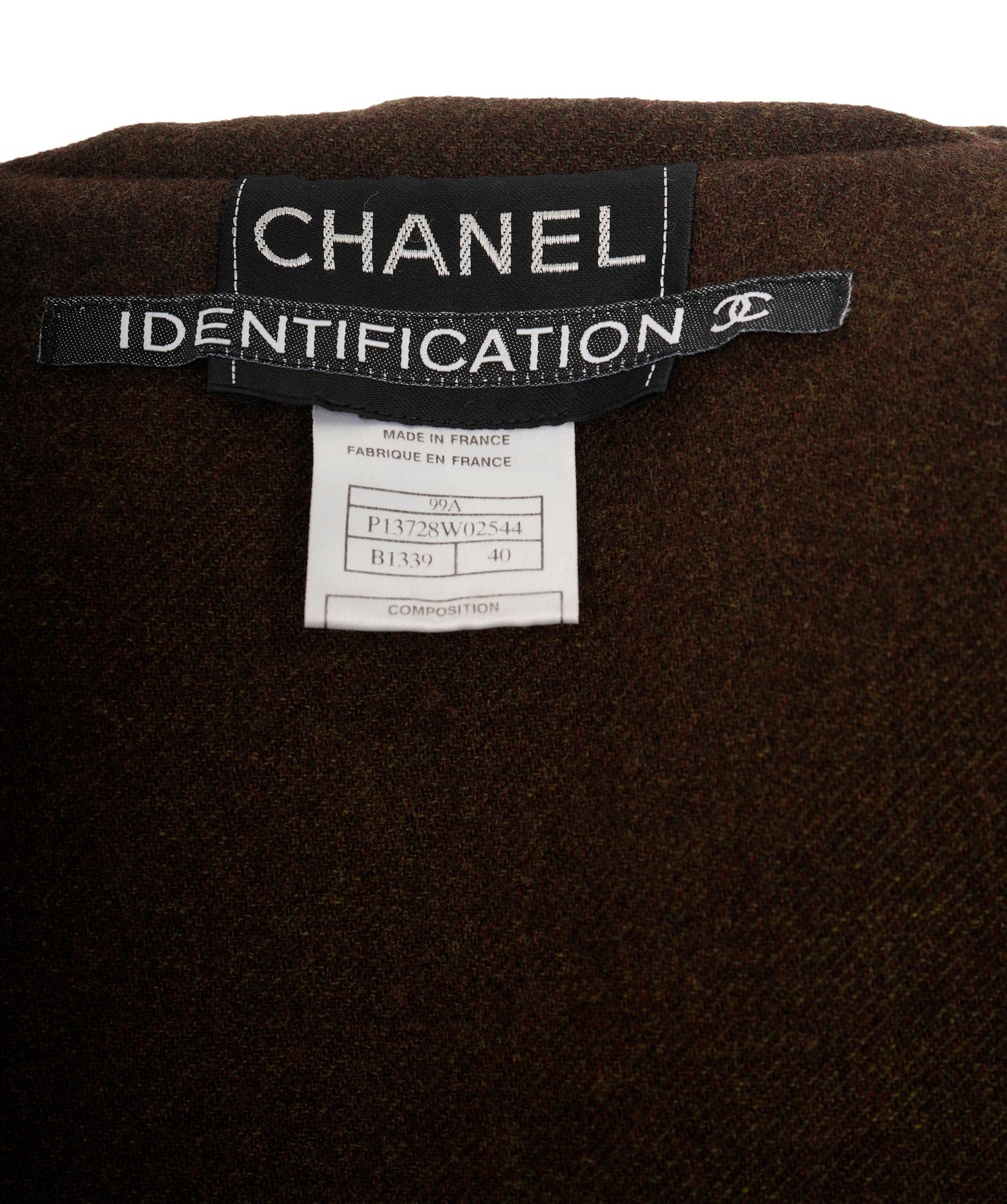 Chanel CHANEL IDENTIFICATION VINTAGE LEATHER AND CASHMERE JACKET COAT UKL1337