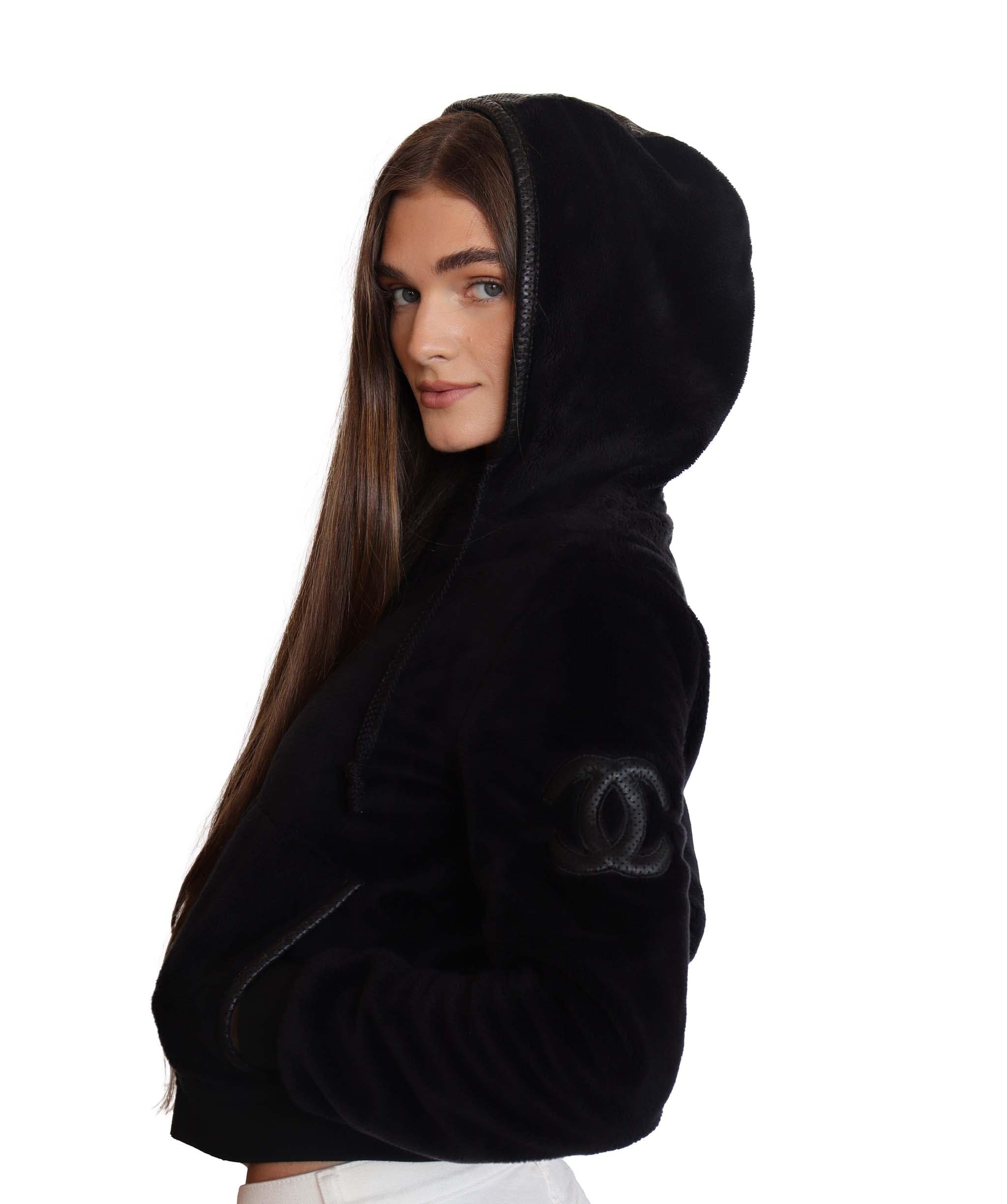 Chanel Chanel Sport Logo Zipped Hoodie Black DXBS1987