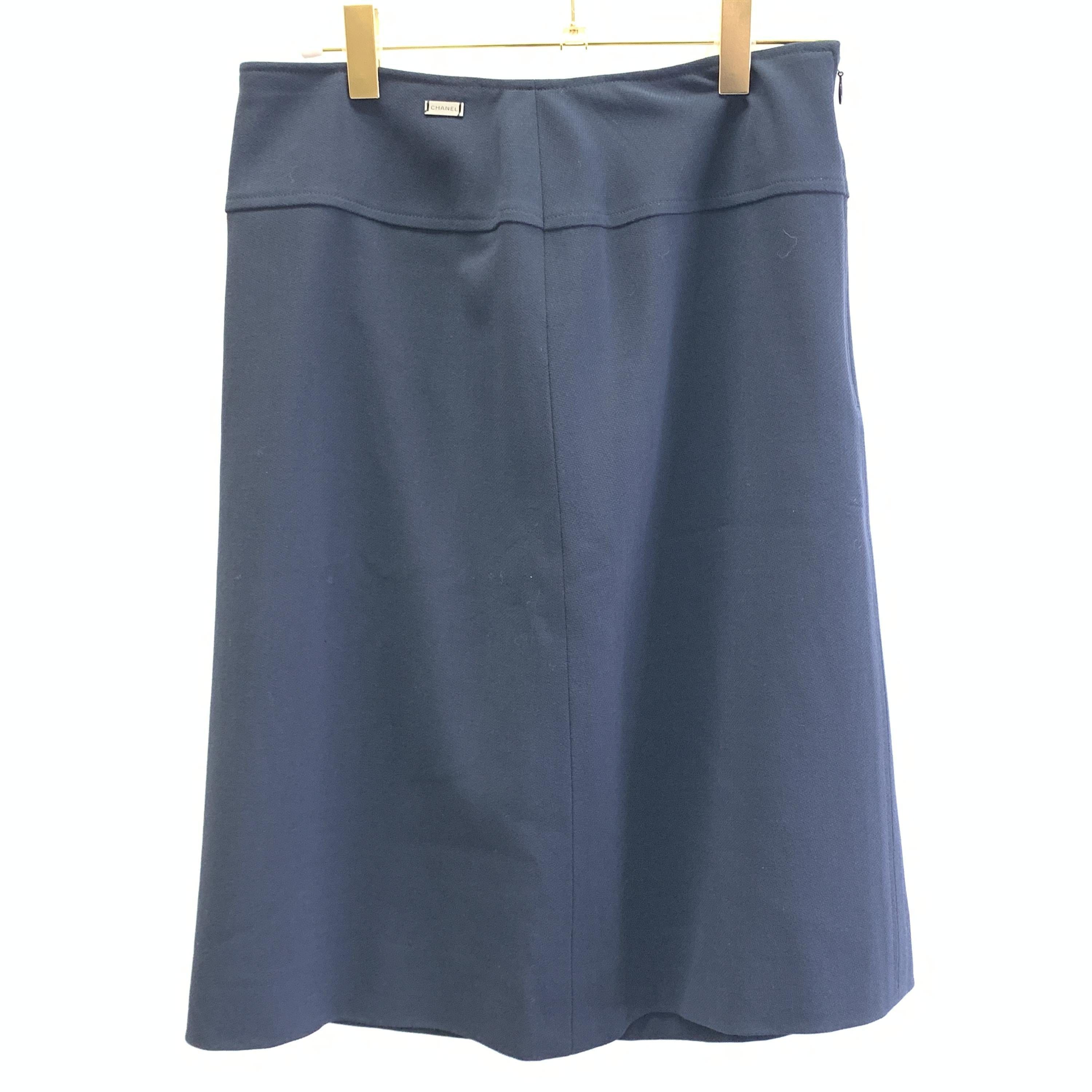 Chanel Chanel Vintage Navy A-Line Skirt C327277