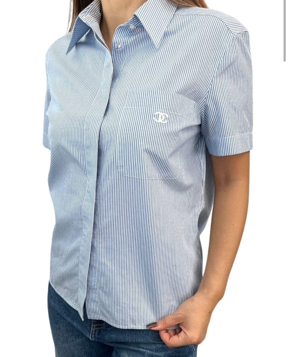 99P Stripe Shirt Blue CC Pocket AVCSC1084
