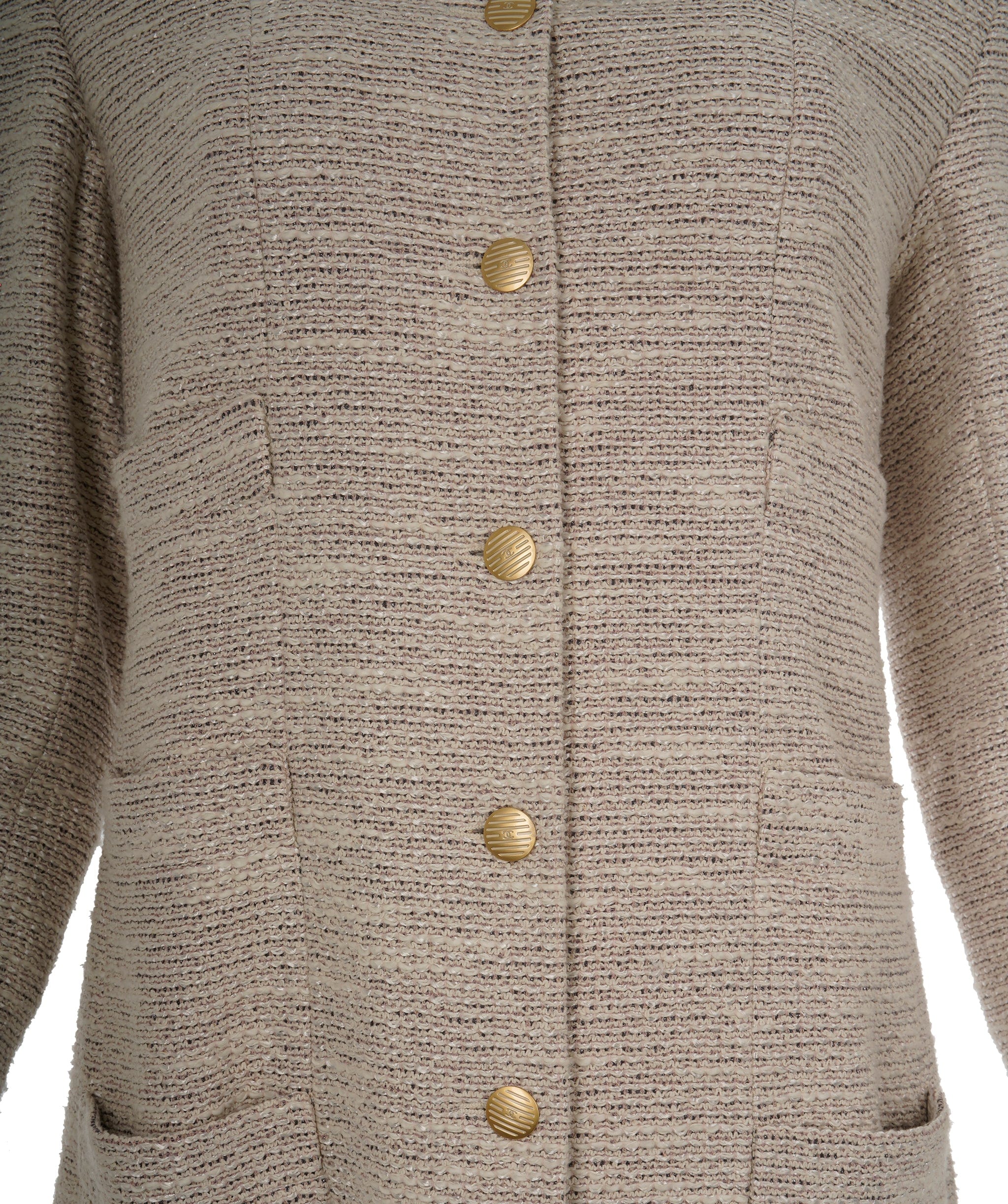 Chanel Chanel 02P Metallic Tweed 4-Pocket CC Single Breasted Blazer ALC1829