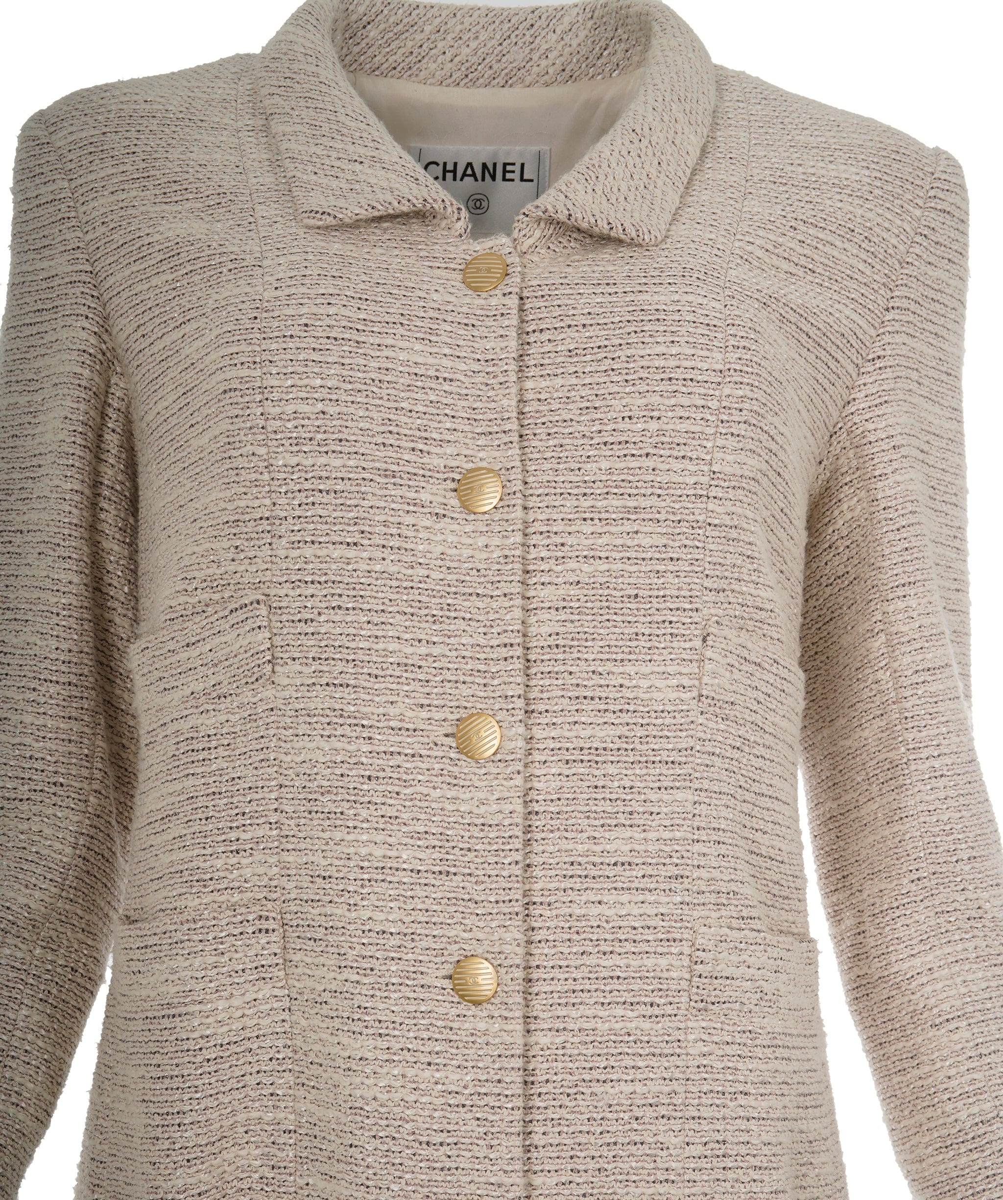 Chanel Chanel 02P Metallic Tweed 4-Pocket CC Single Breasted Blazer ALC1829