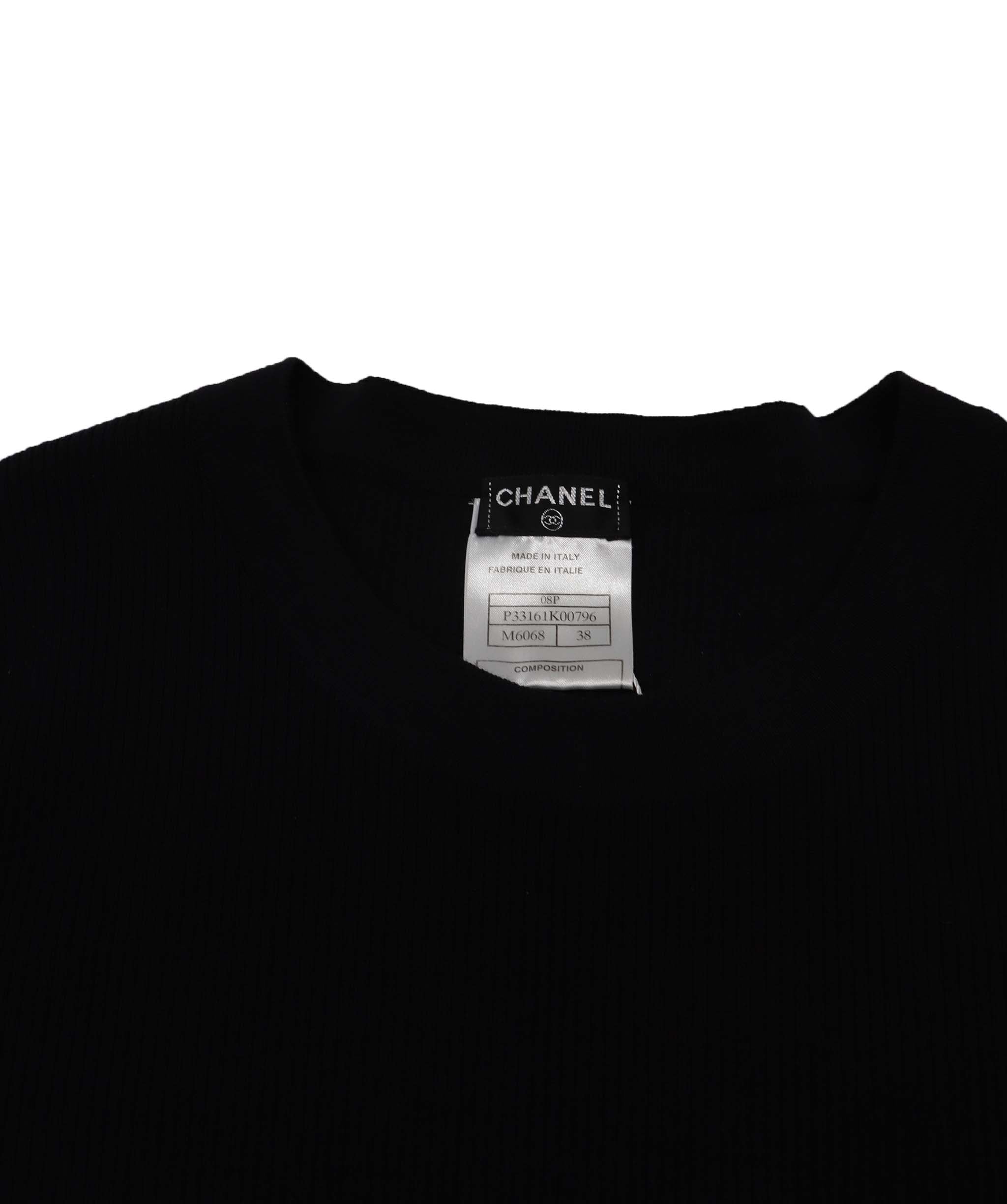 Chanel Chanel 08P Logo Knit Top Black - DXBK0092