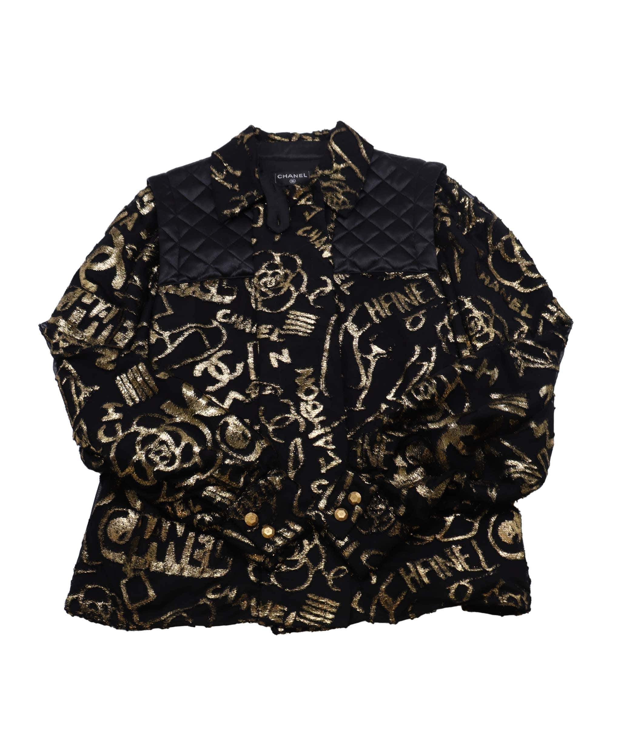 Chanel Chanel 2019 Egyptian Collection Metiers D'Arts Graffiti Logo Shirt Jacket - DXBK0185