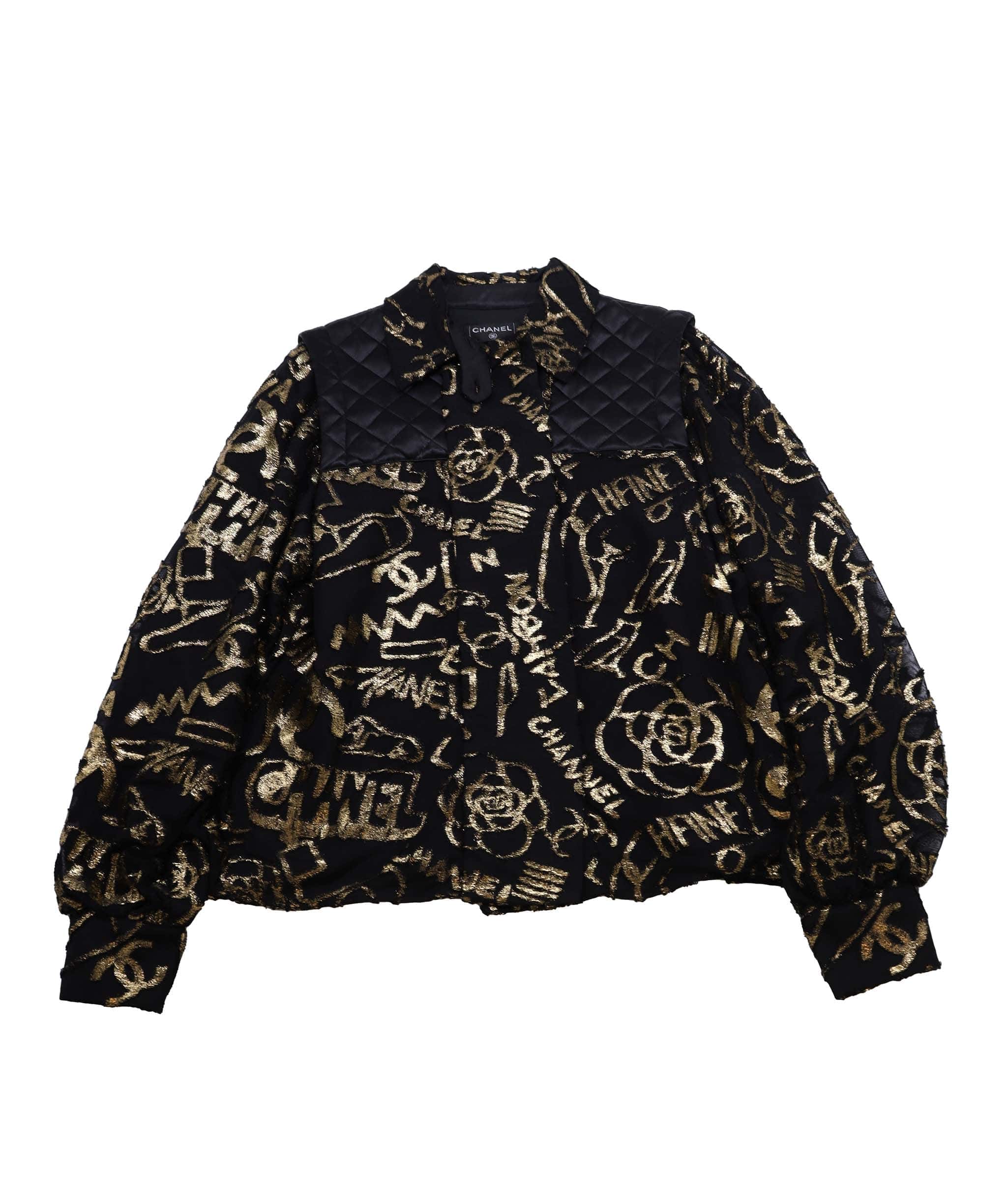 Chanel Chanel 2019 Egyptian Collection Metiers D'Arts Graffiti Logo Shirt Jacket - DXBK0185